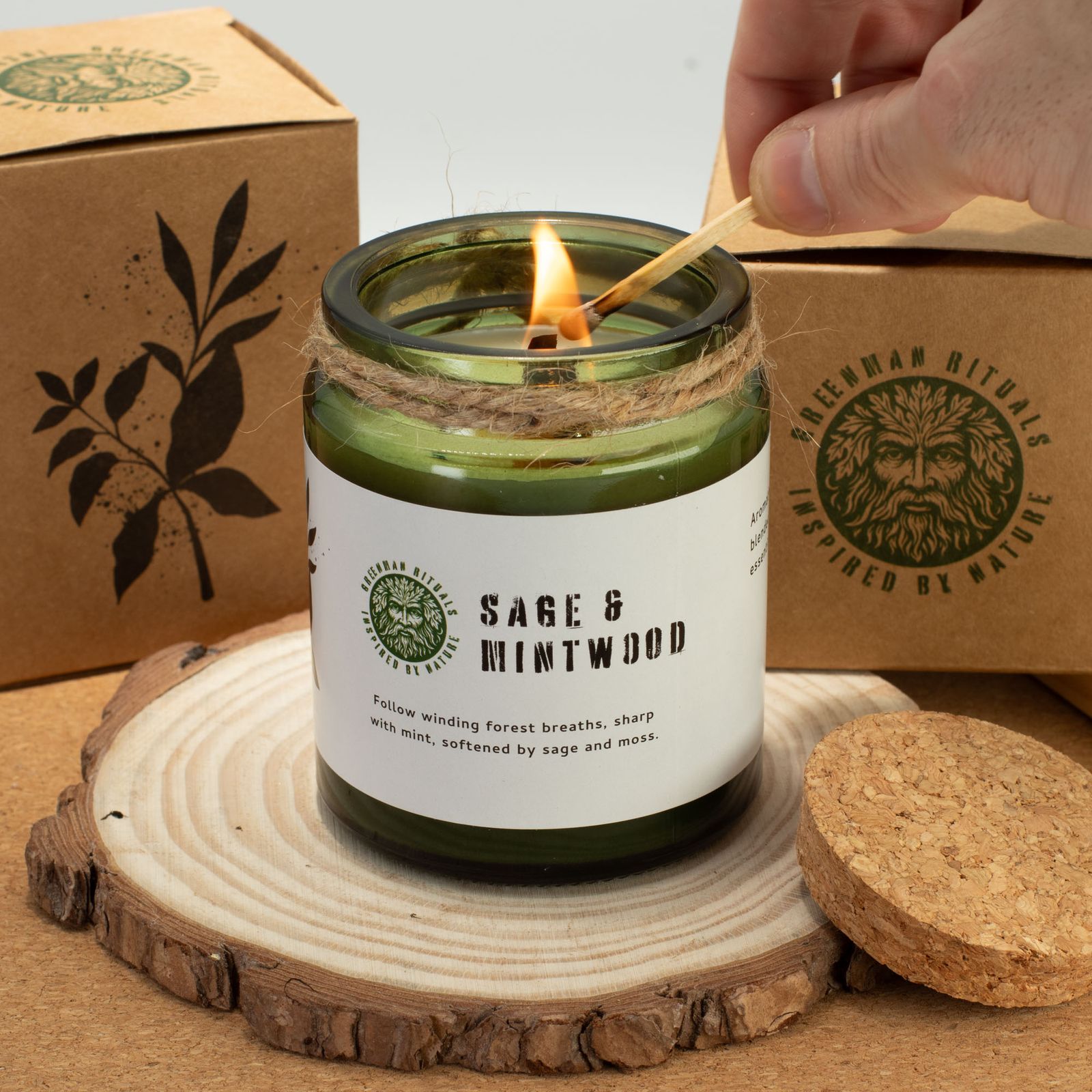 Vela de soja Greenman Woodwick - Vid Crepuscular - Imagen 7