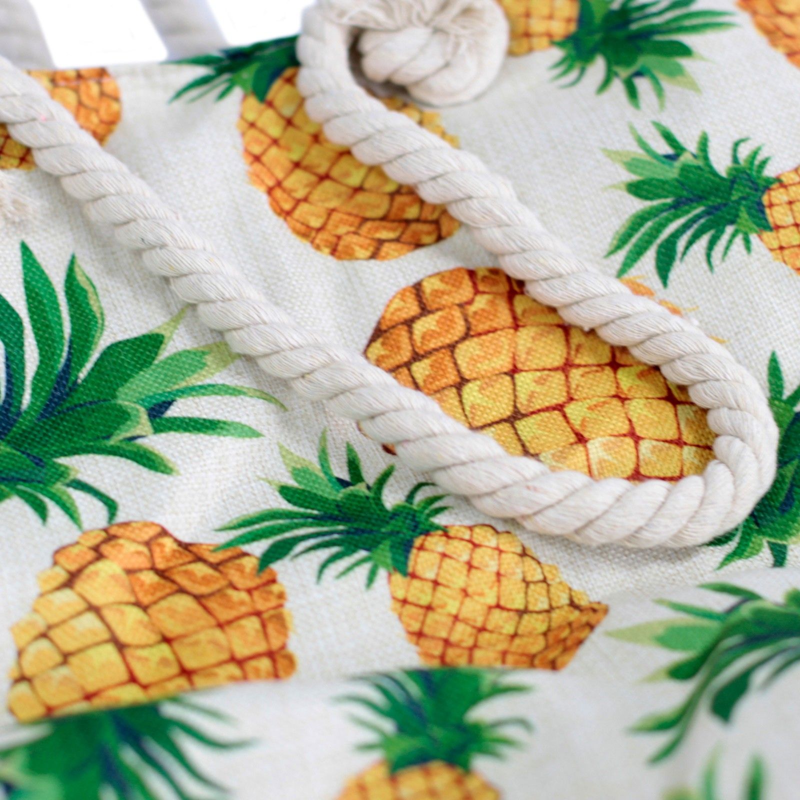 Bolso shopper con asa de cuerda - tropical piñas - Imagen 5