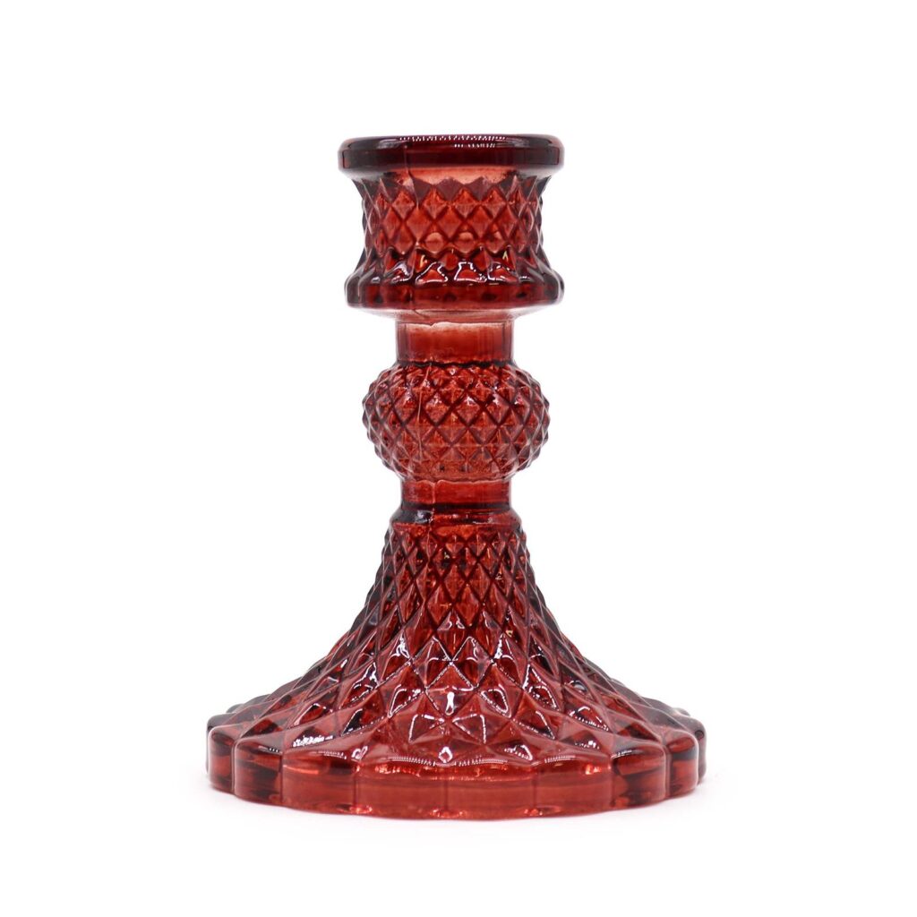Portavelas Vintage para cena - Rojo Vampiro