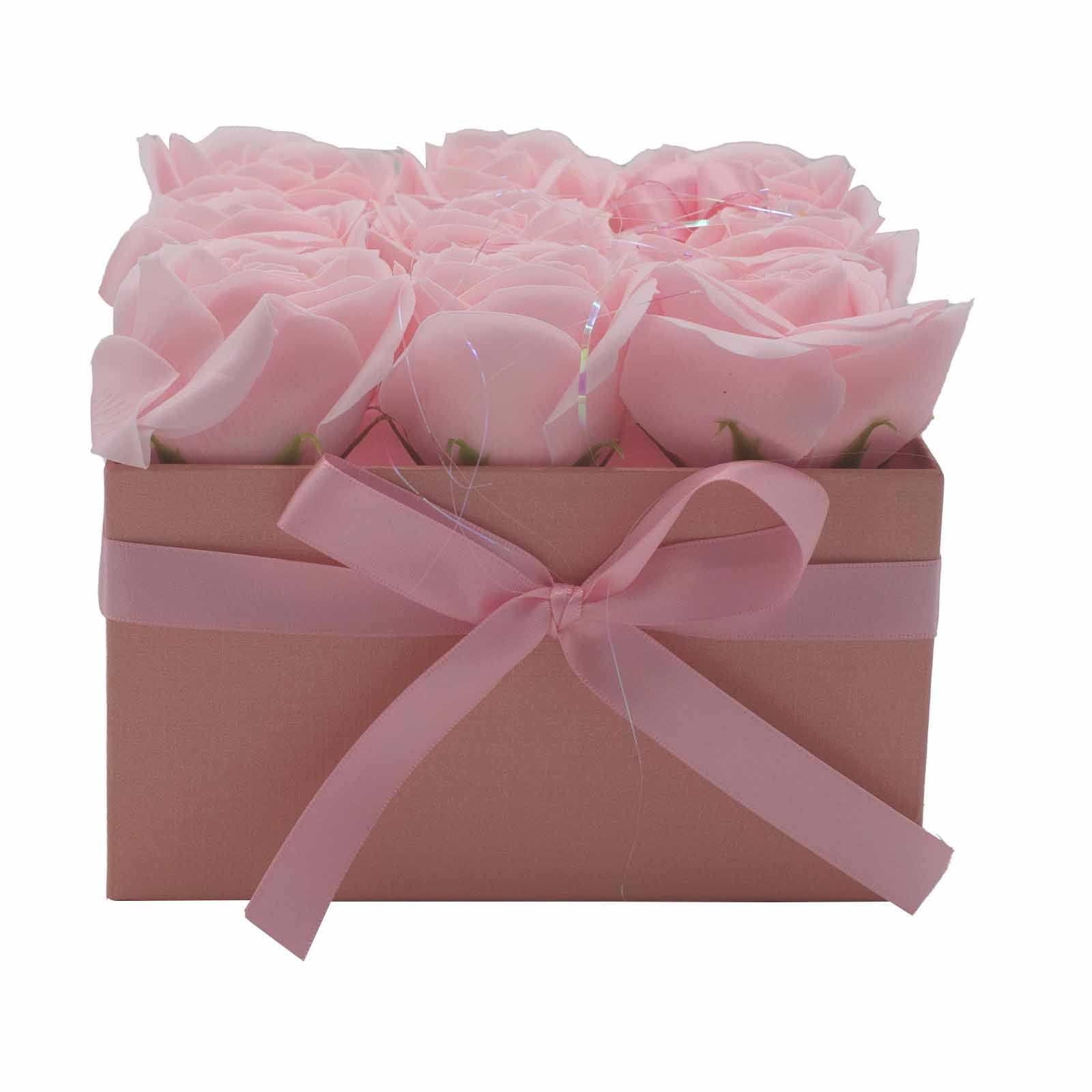 Caja de Regalo - Flor de Jabón 9 Rosas Rosas - cuadrado - Imagen 8
