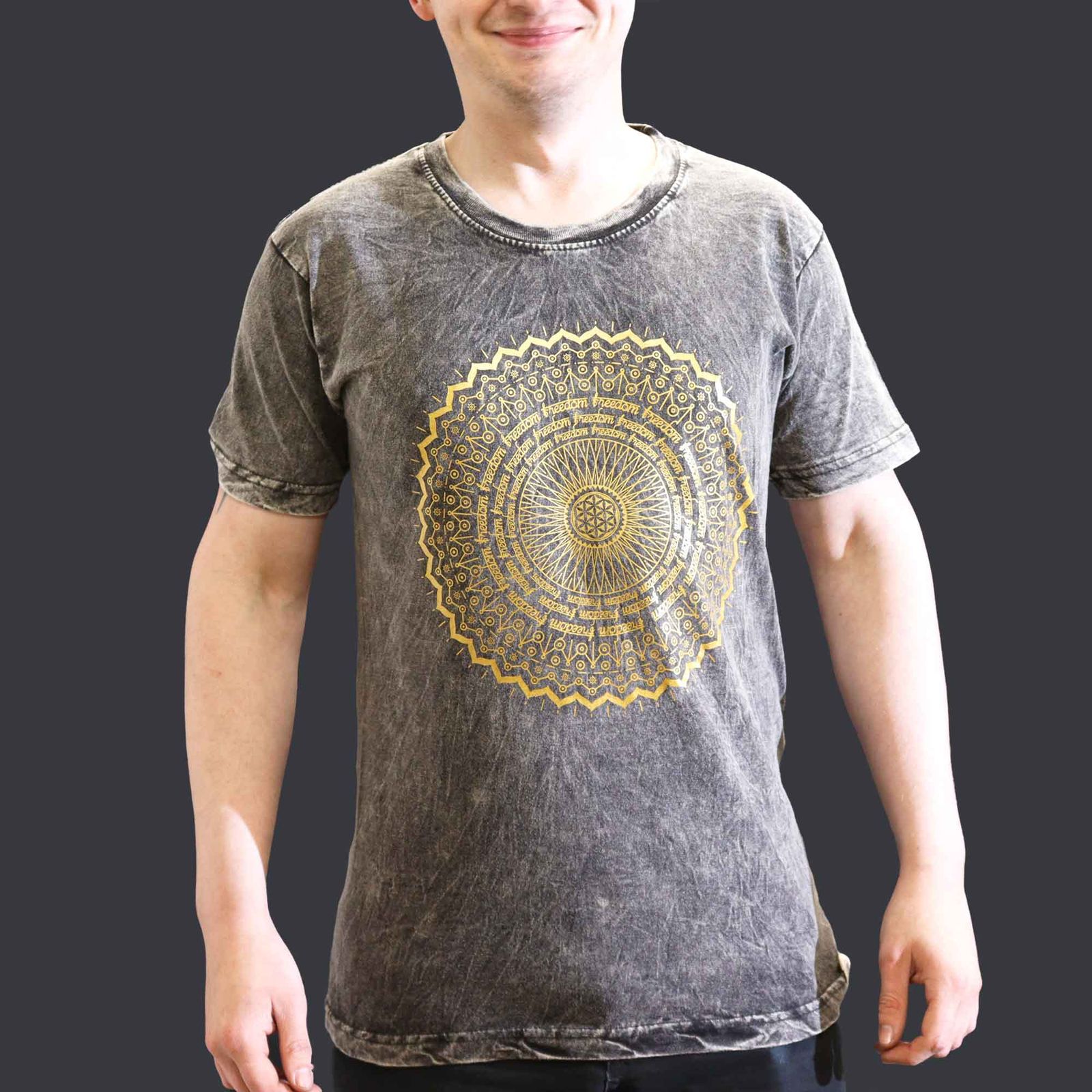 Camiseta Nomad Sari Pequeña - Mandala - Gris oscuro