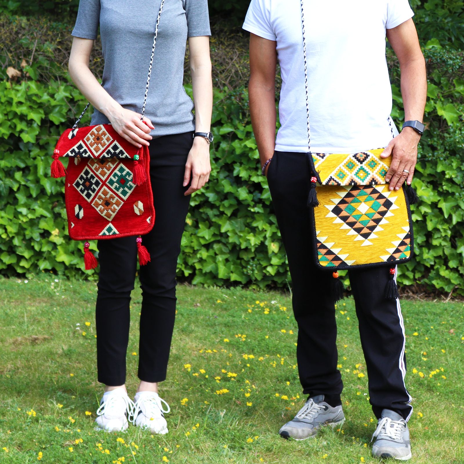 Bolsa Kilim Messenger Festival amarilla - Imagen 4
