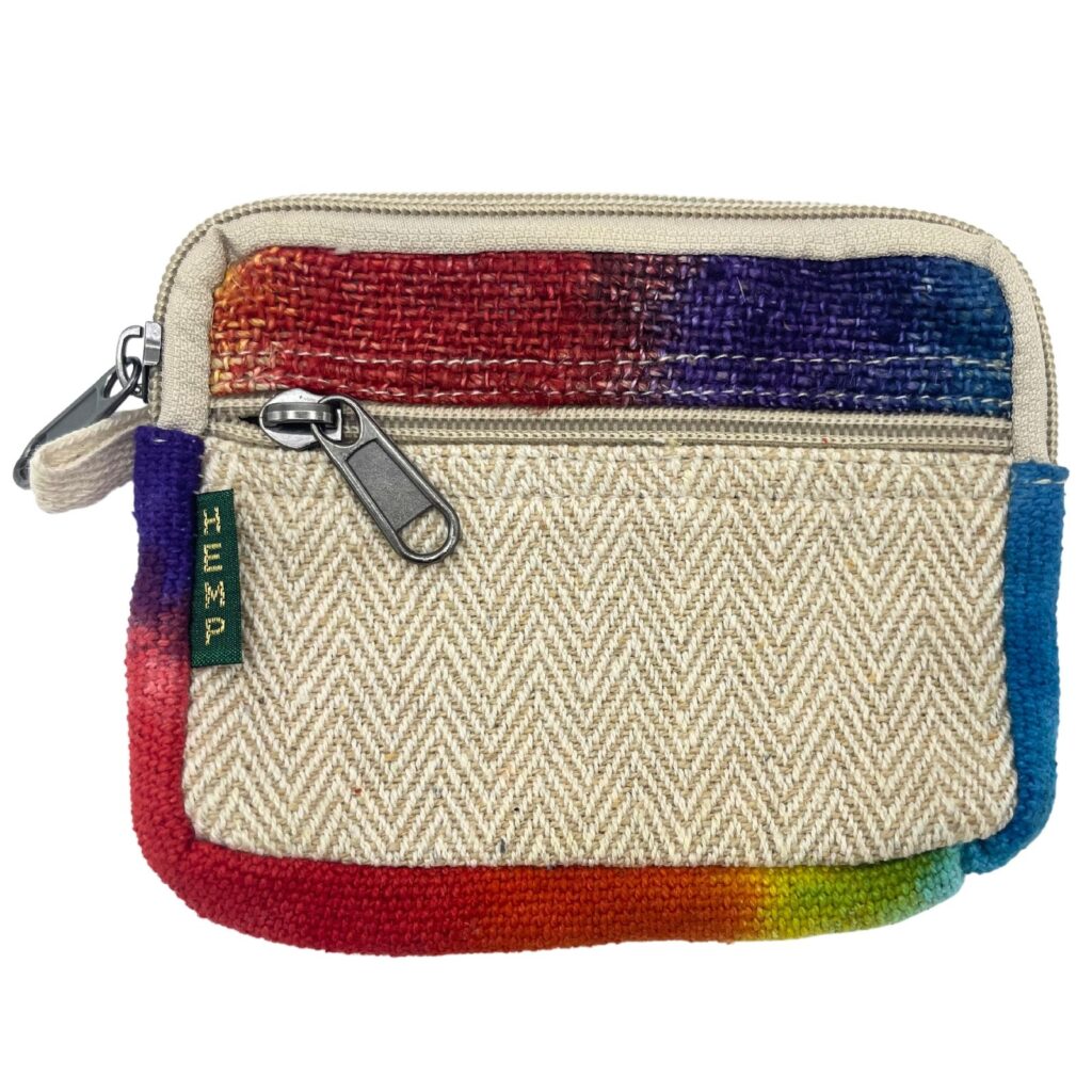 Bolsa cuadrada de cáñamo teñida