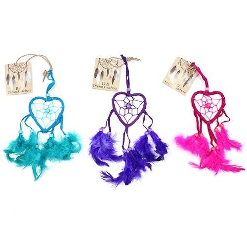 Atrapasueños Bali corazón peq - Turquesa/Rosa/Morado - Imagen 3