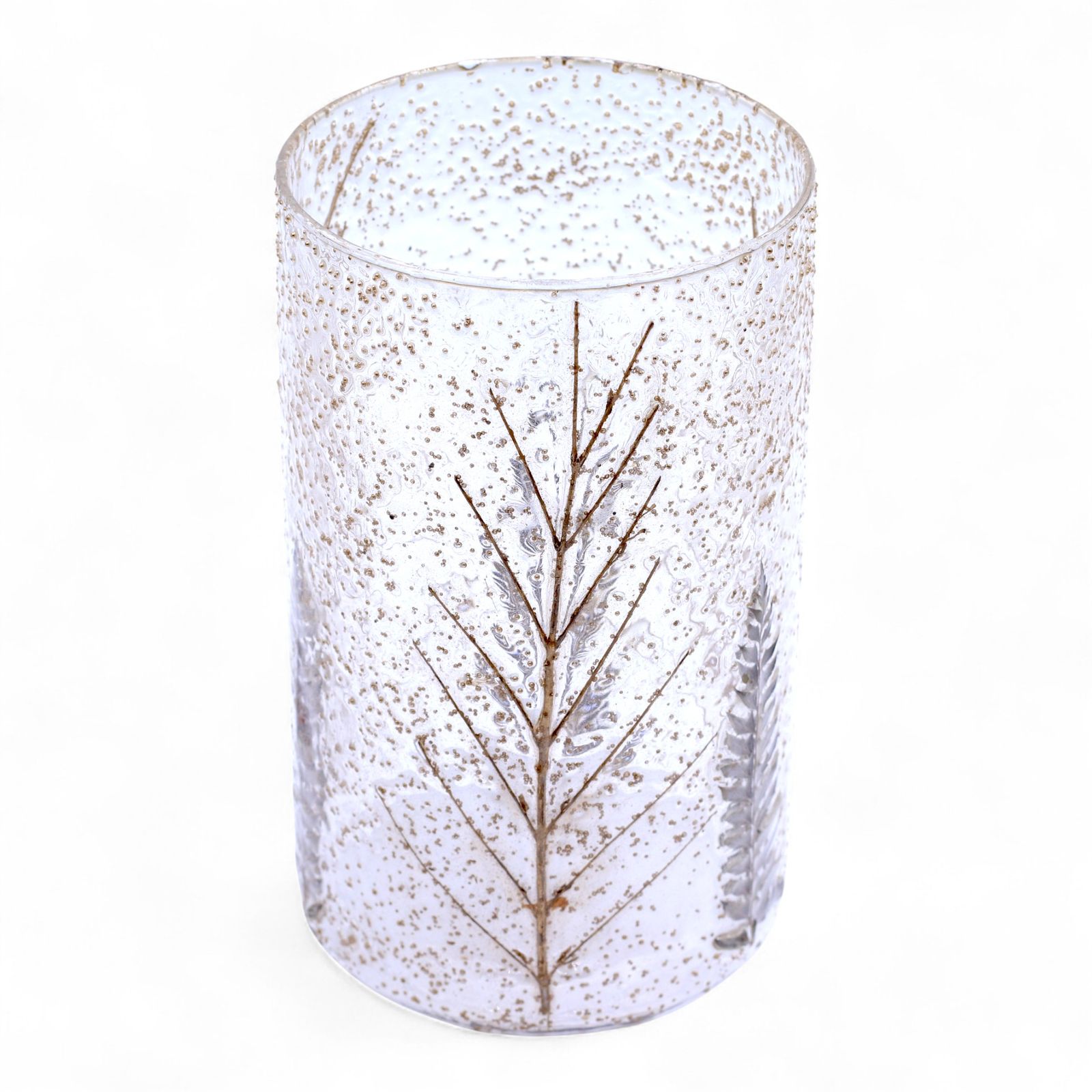 Portavelas de Vidrio floral natural - Jarrón alto - pino (19x11cm) - Imagen 2