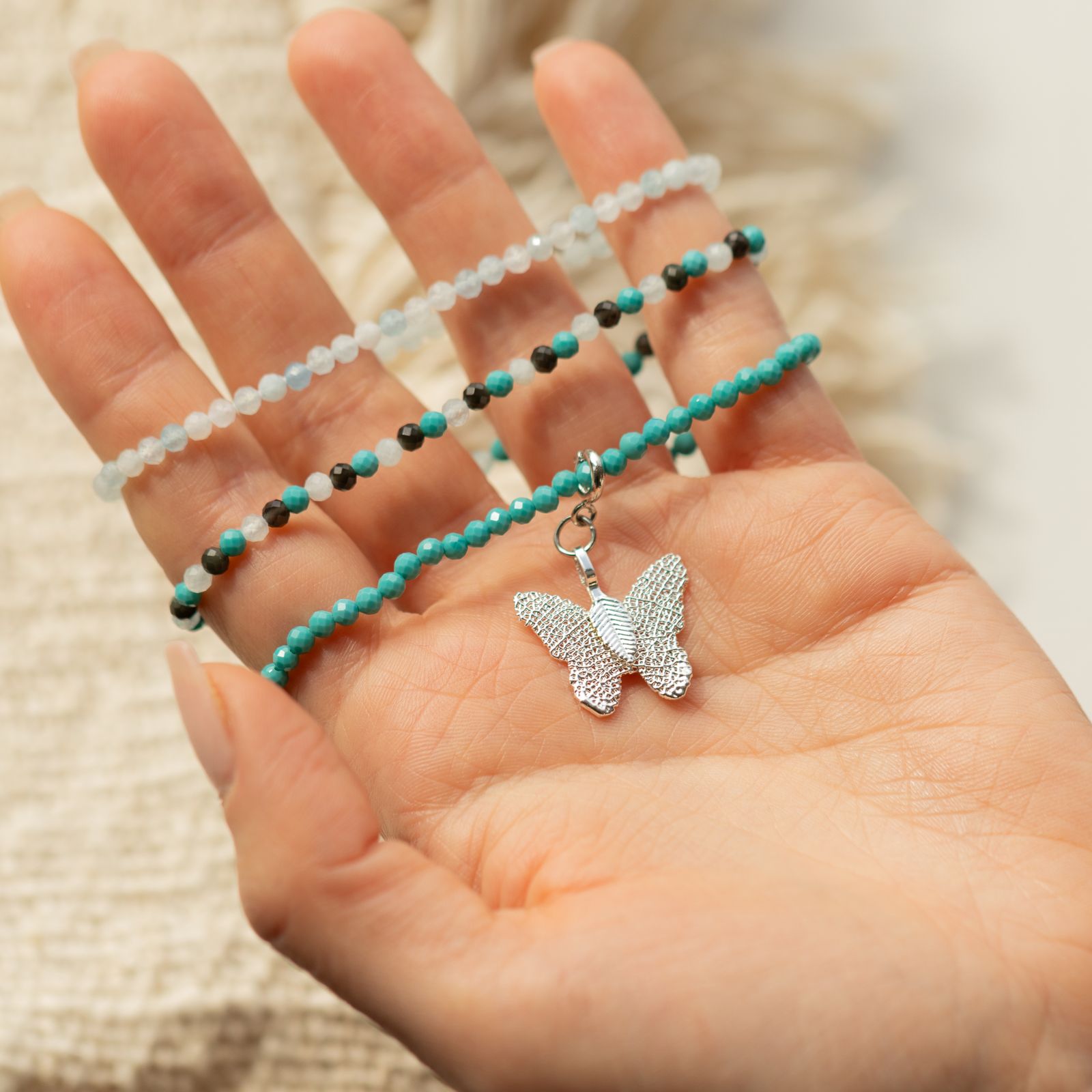 Conjunto de pulseras de gemas con Espíritu de Ninfa - Océano sin fin - Imagen 5