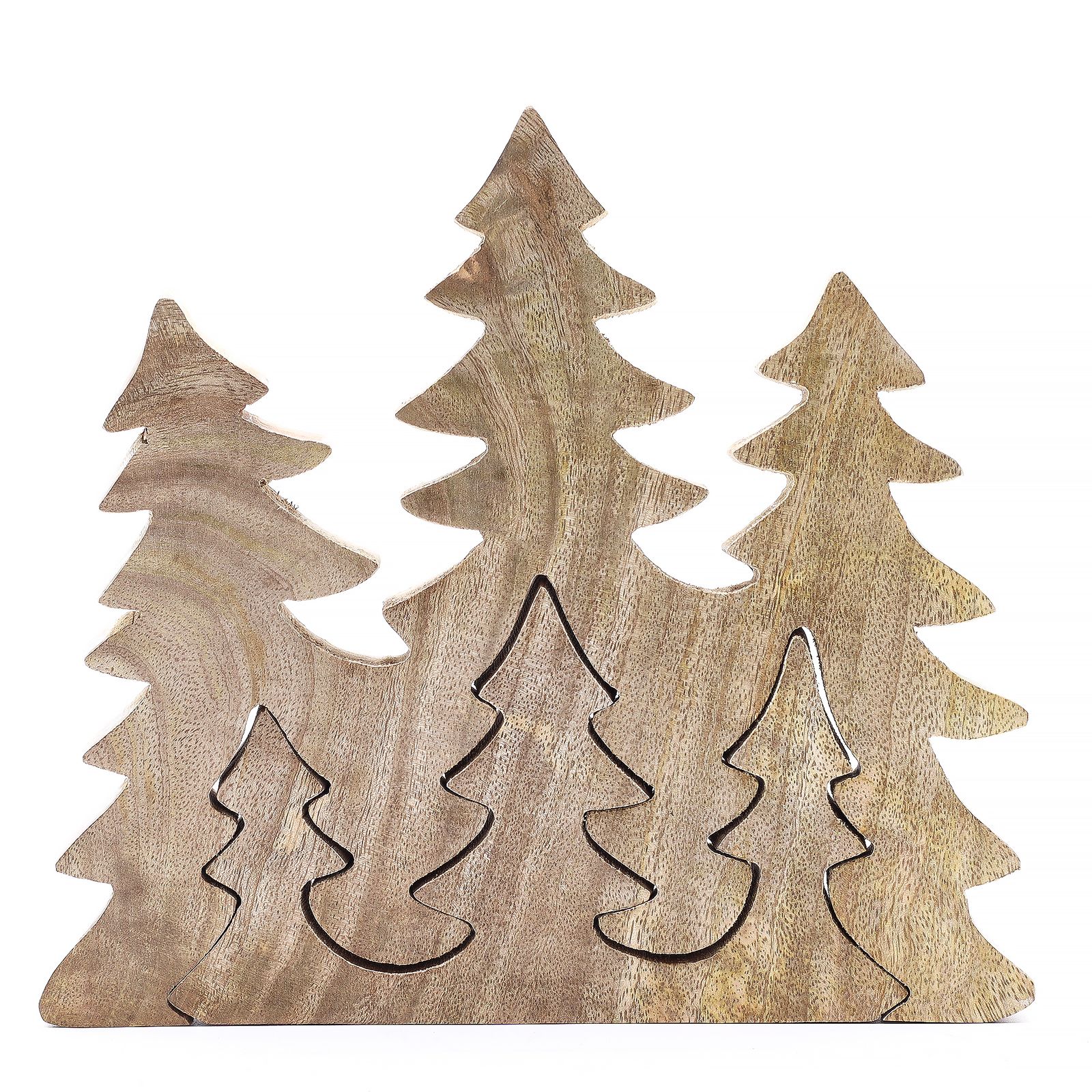 Perdido en el bosque - Decoración de madera 3D de tres árboles - 20x23 cm - Imagen 4