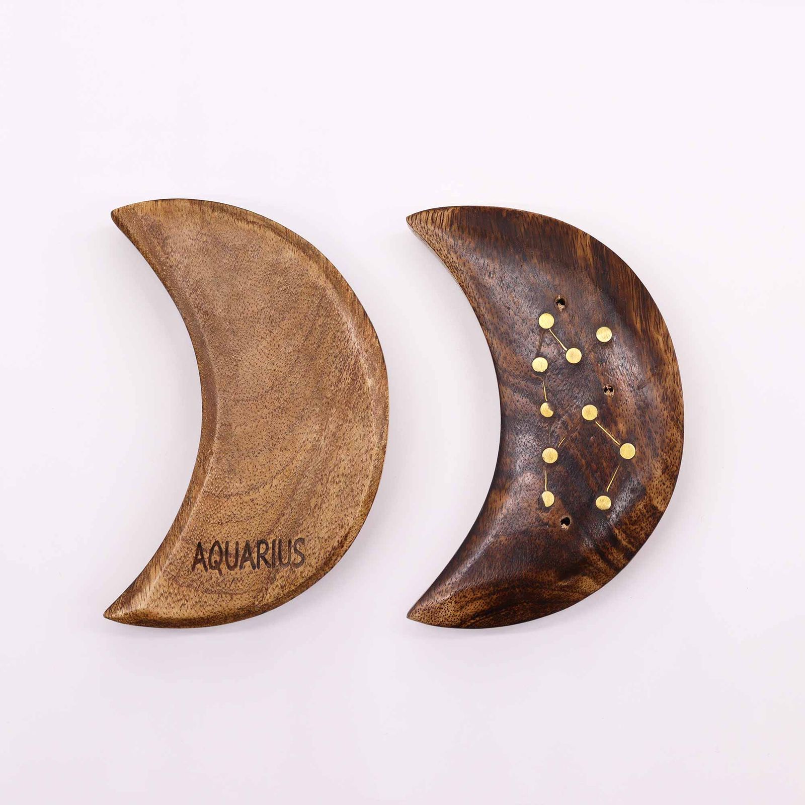 Quemador de incienso con signos del zodíaco de latón grabado - Luna - Imagen 2