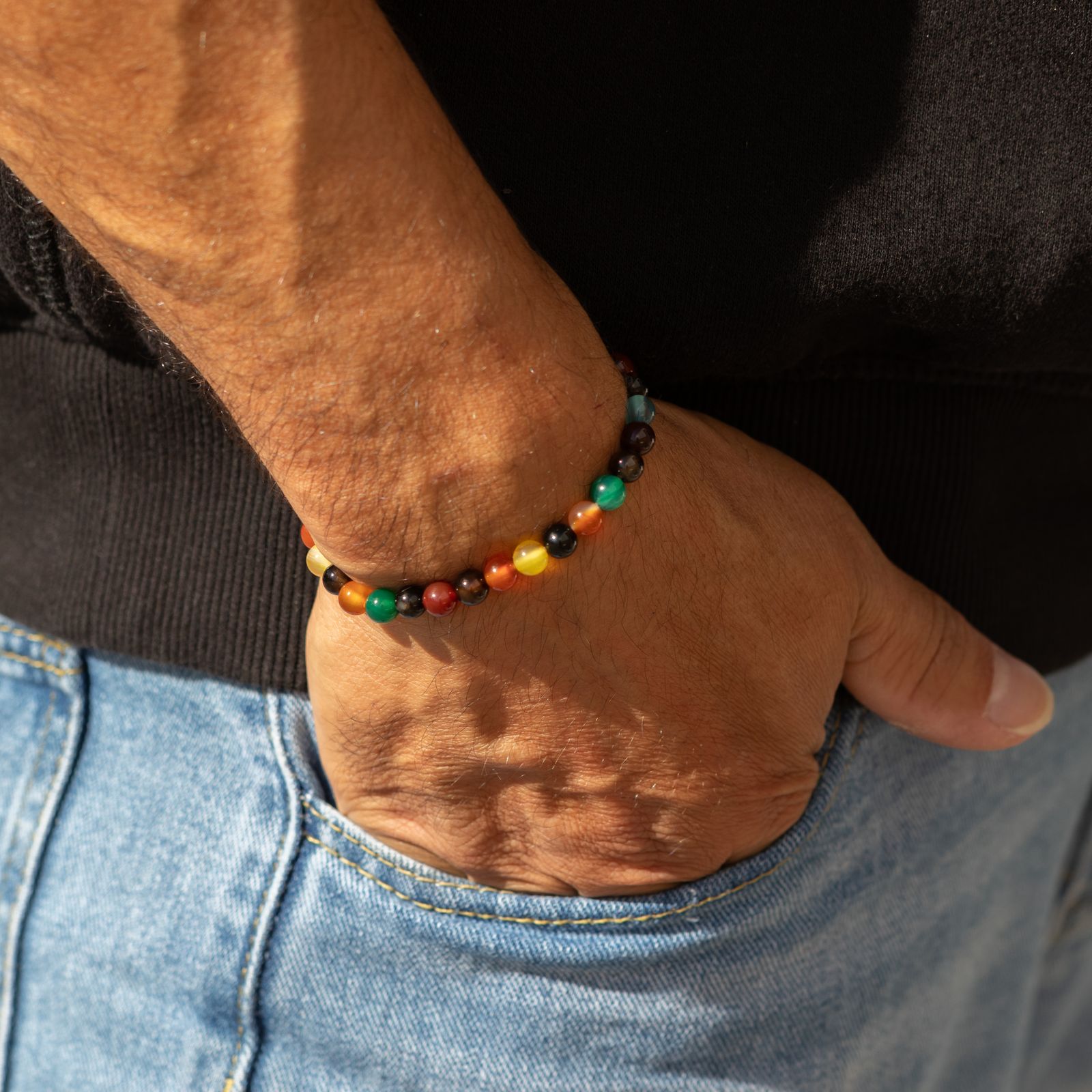 Pulsera de Poder Pequeña (17 cm x 6 mm) - Jade arcoíris - Imagen 7