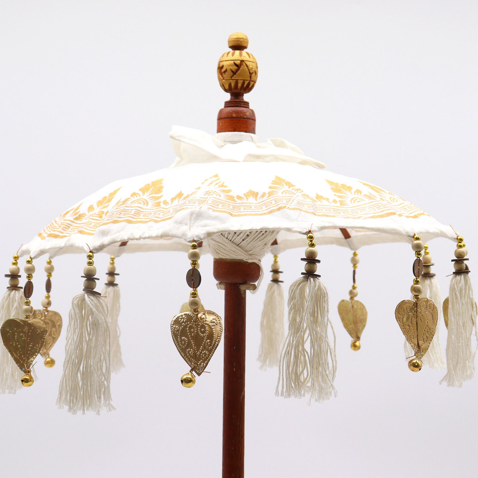 Sombrilla Bali Decoracion de Hogar - Lona - Decoración Dorada - 40cm - Imagen 2