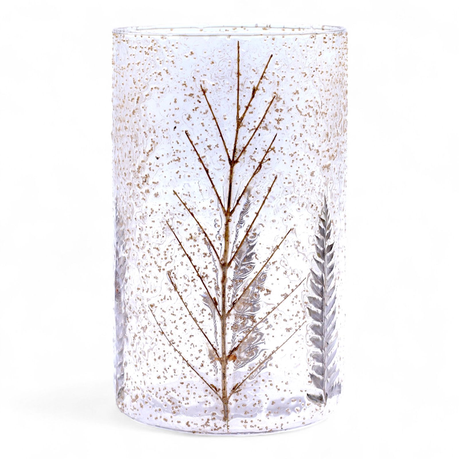 Portavelas de Vidrio floral natural - Jarrón alto - pino (19x11cm) - Imagen 3