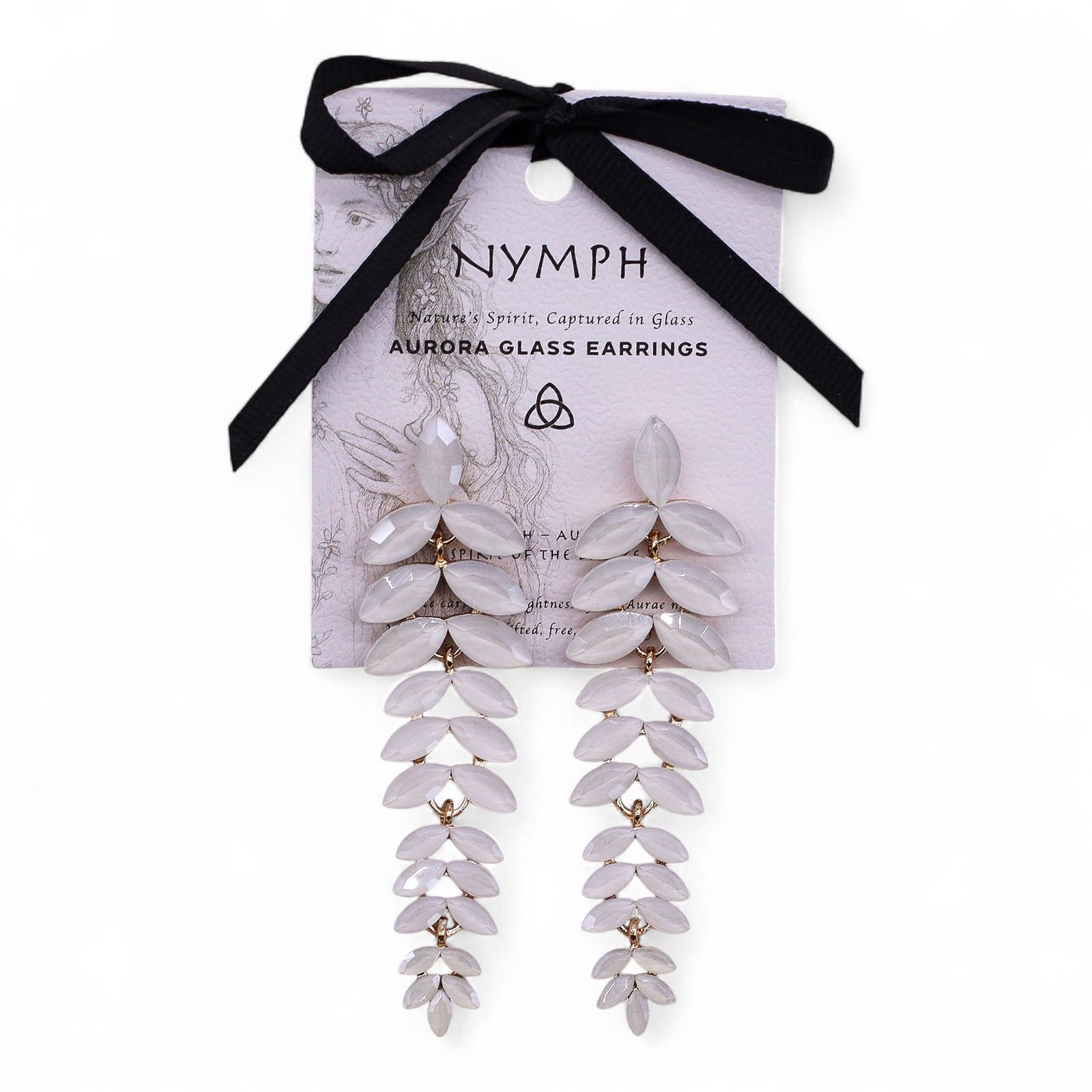 Pendientes de Cristal Vintage - Largo - Perla - Imagen 6