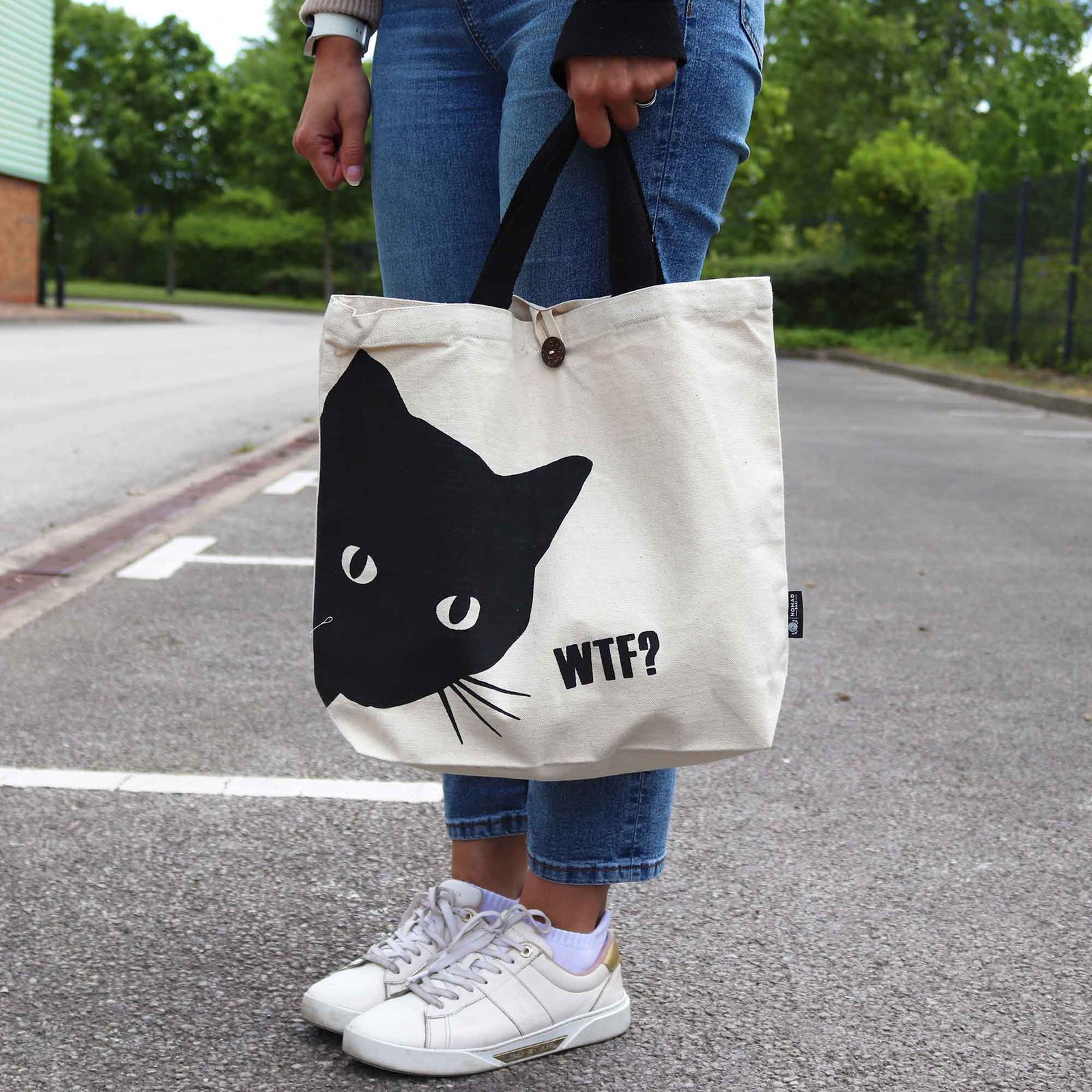 Bolso Básico Icónico - Gato negro - Natural 10 oz (36 x 43 x 10 cm) - Imagen 2