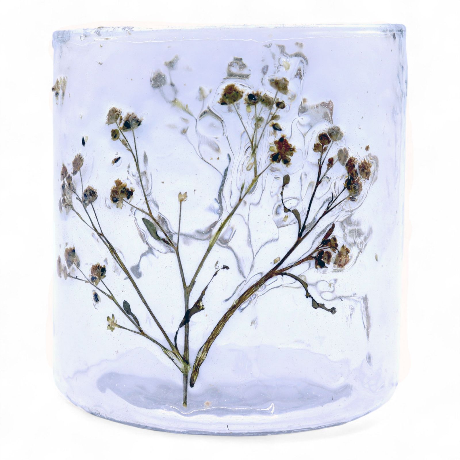 Portavelas recto de Vidrio floral natural - Margarita - (8x8 cm) - Imagen 7