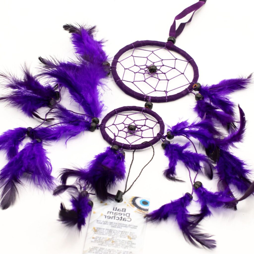 Atrapasueños Bali aro mediano - Turquesa/Rosa/Morado