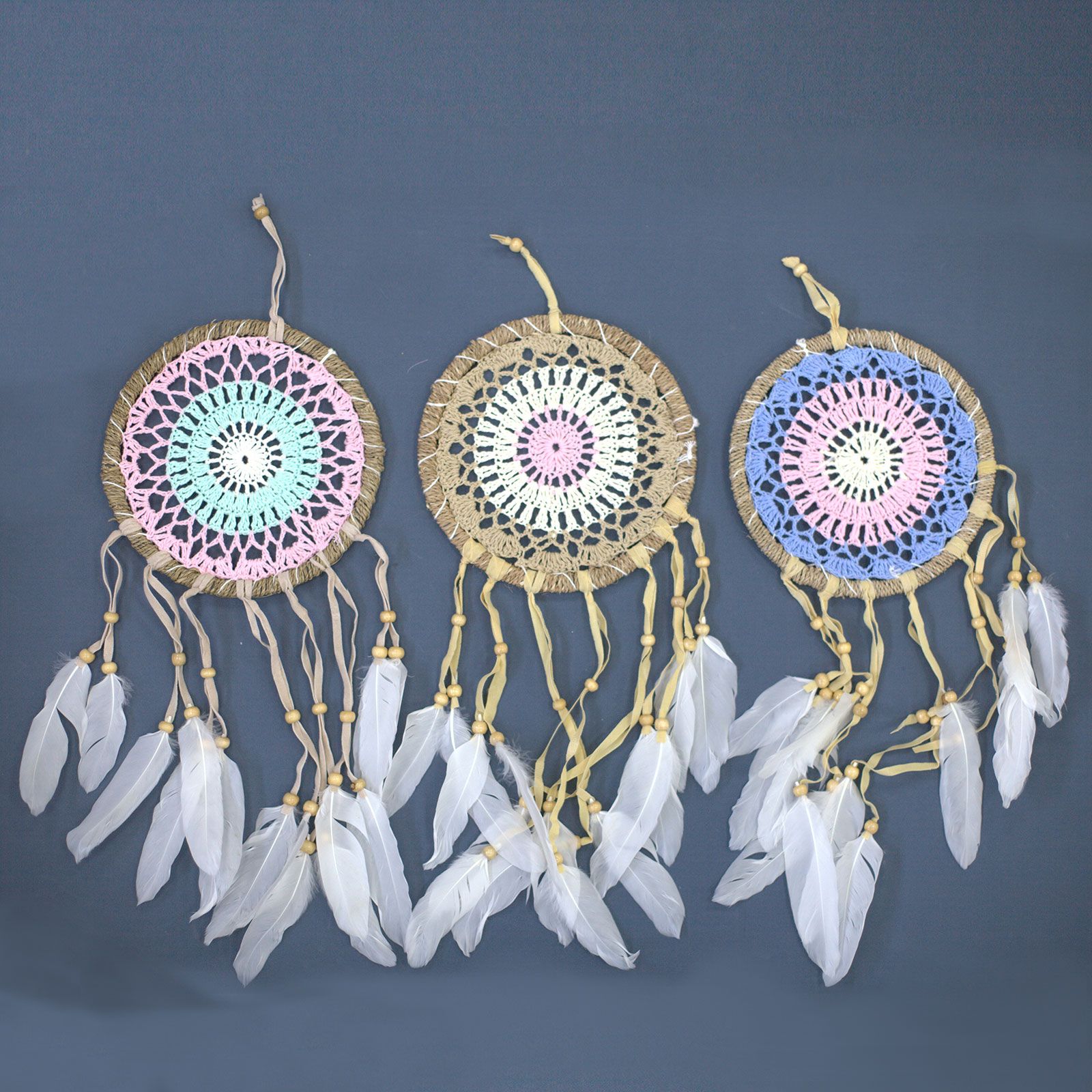 Atrapasueños-Macramé Rosa 16cm (Colores Surtidos) - Imagen 3