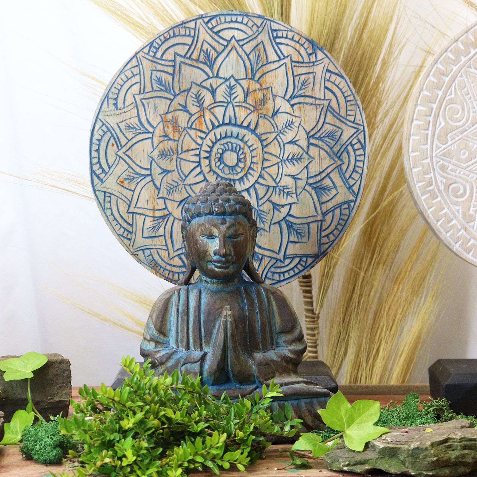 Buddha Feng Shui Set - Mandala Floral - Azul - Imagen 5