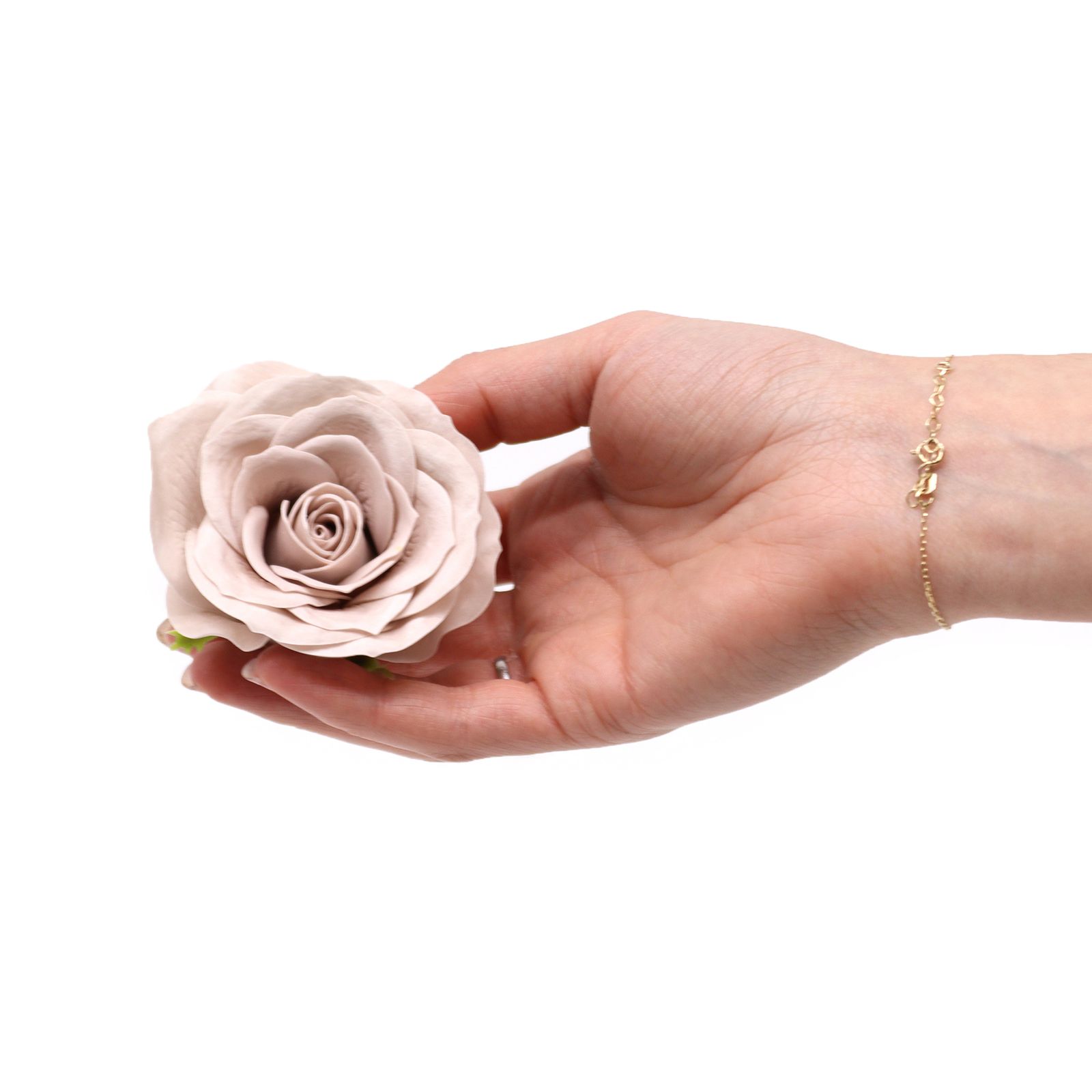 Flor de Jabón Artesanal - Grande Vintage Rose - Beige - Imagen 2