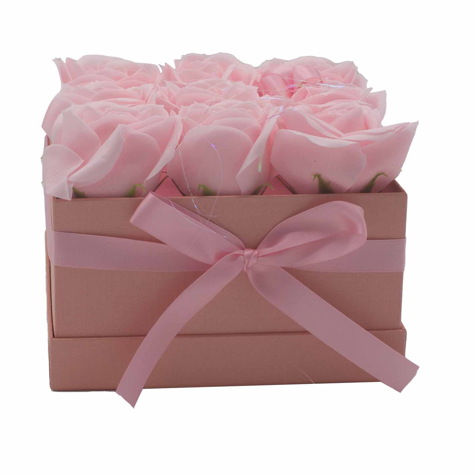 Caja de Regalo - Flor de Jabón 9 Rosas Rosas - cuadrado - Imagen 10