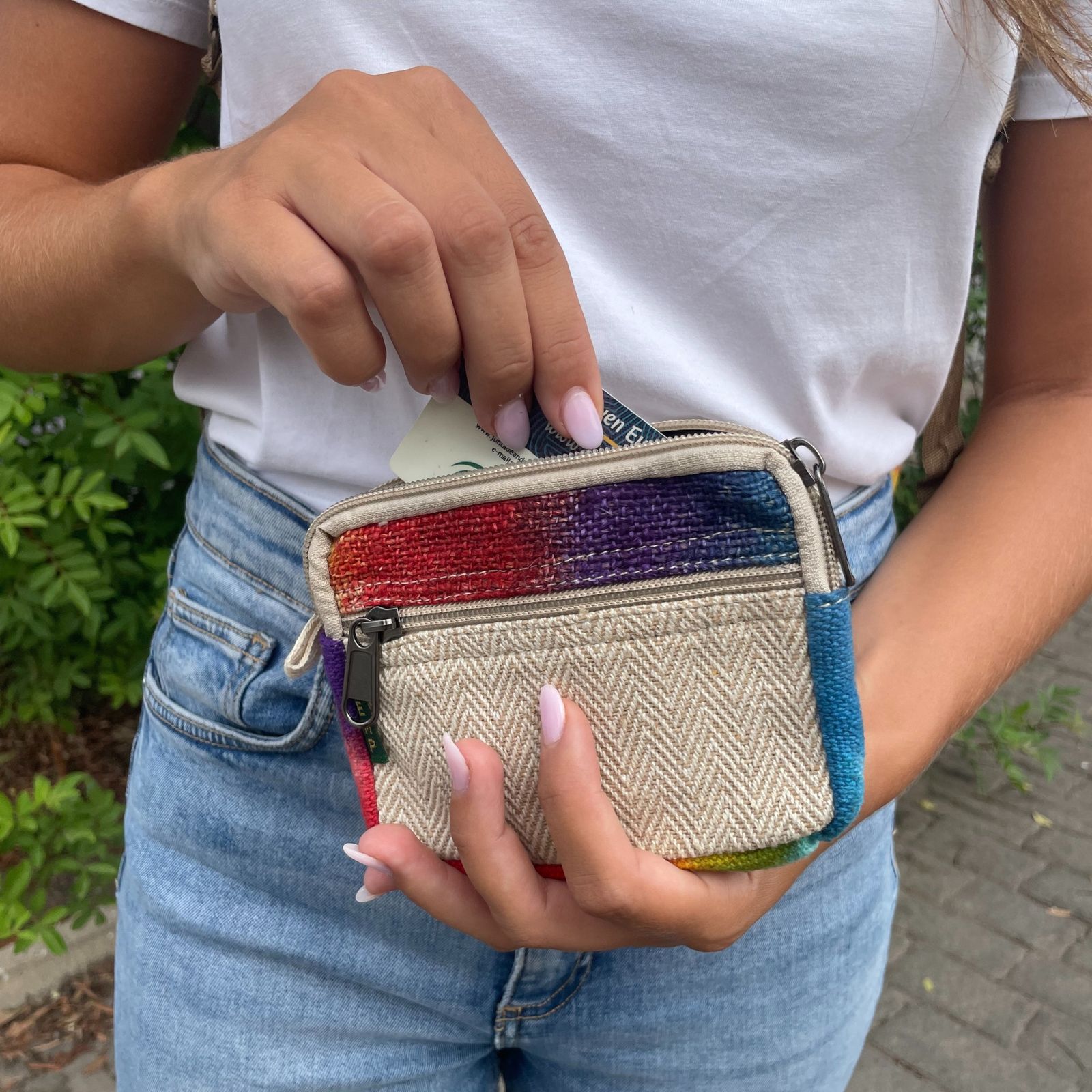 Bolsa cuadrada de cáñamo teñida - Imagen 2