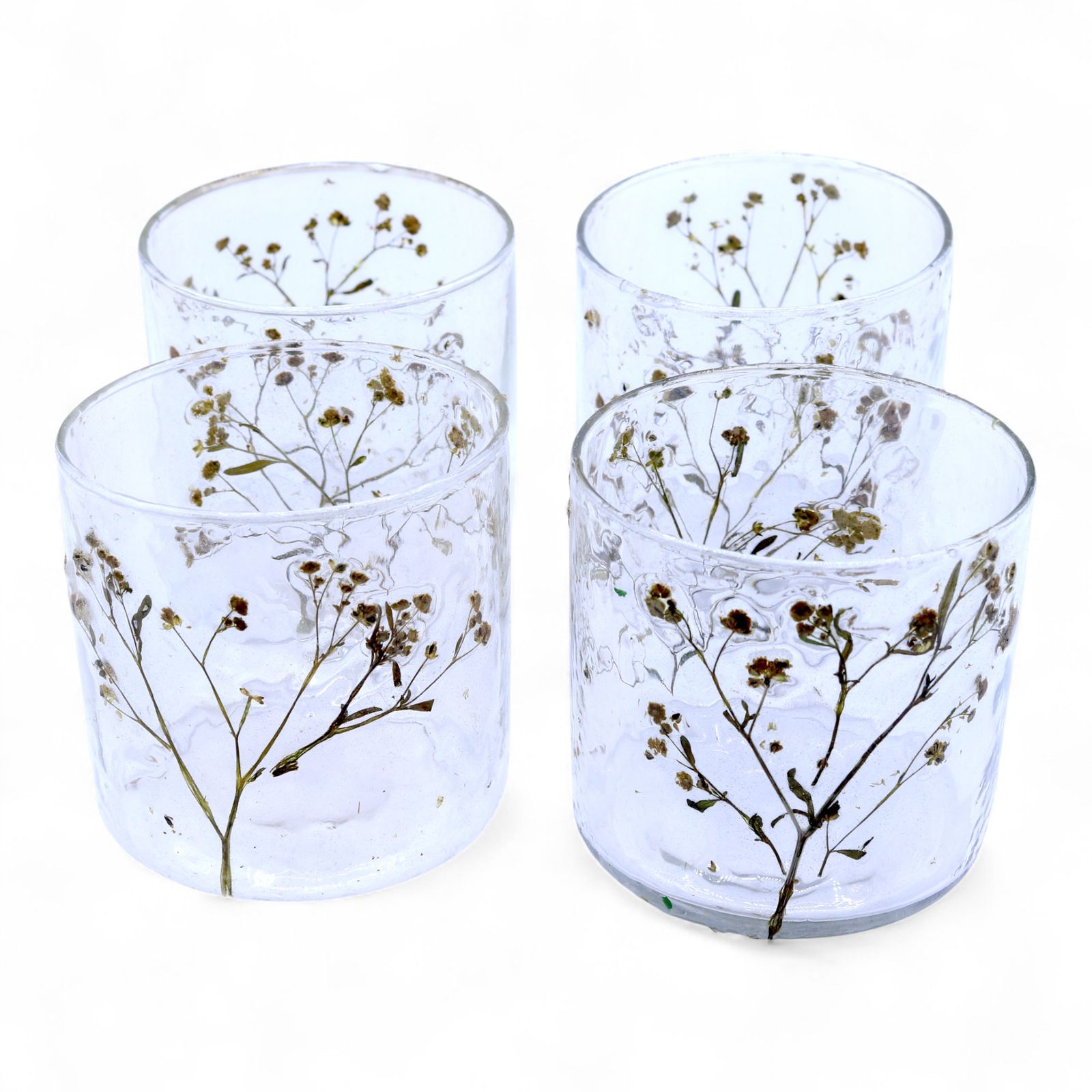 Portavelas recto de Vidrio floral natural - Margarita - (8x8 cm) - Imagen 8
