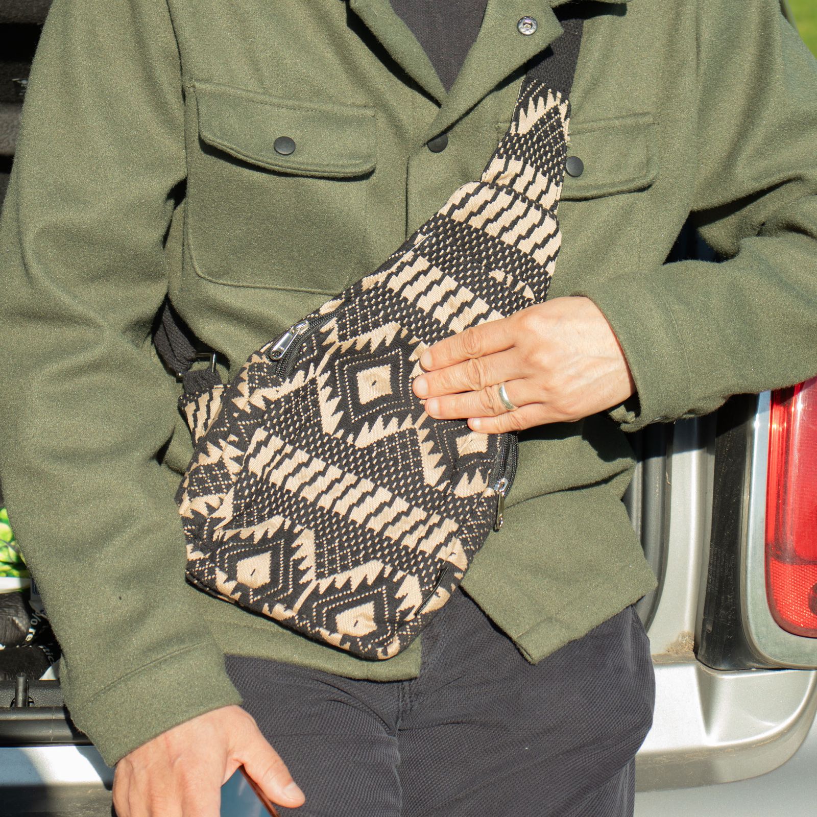 Bolsas Jacquard Naturales - Telar del Desierto - Bolsa Cruzada - Imagen 9