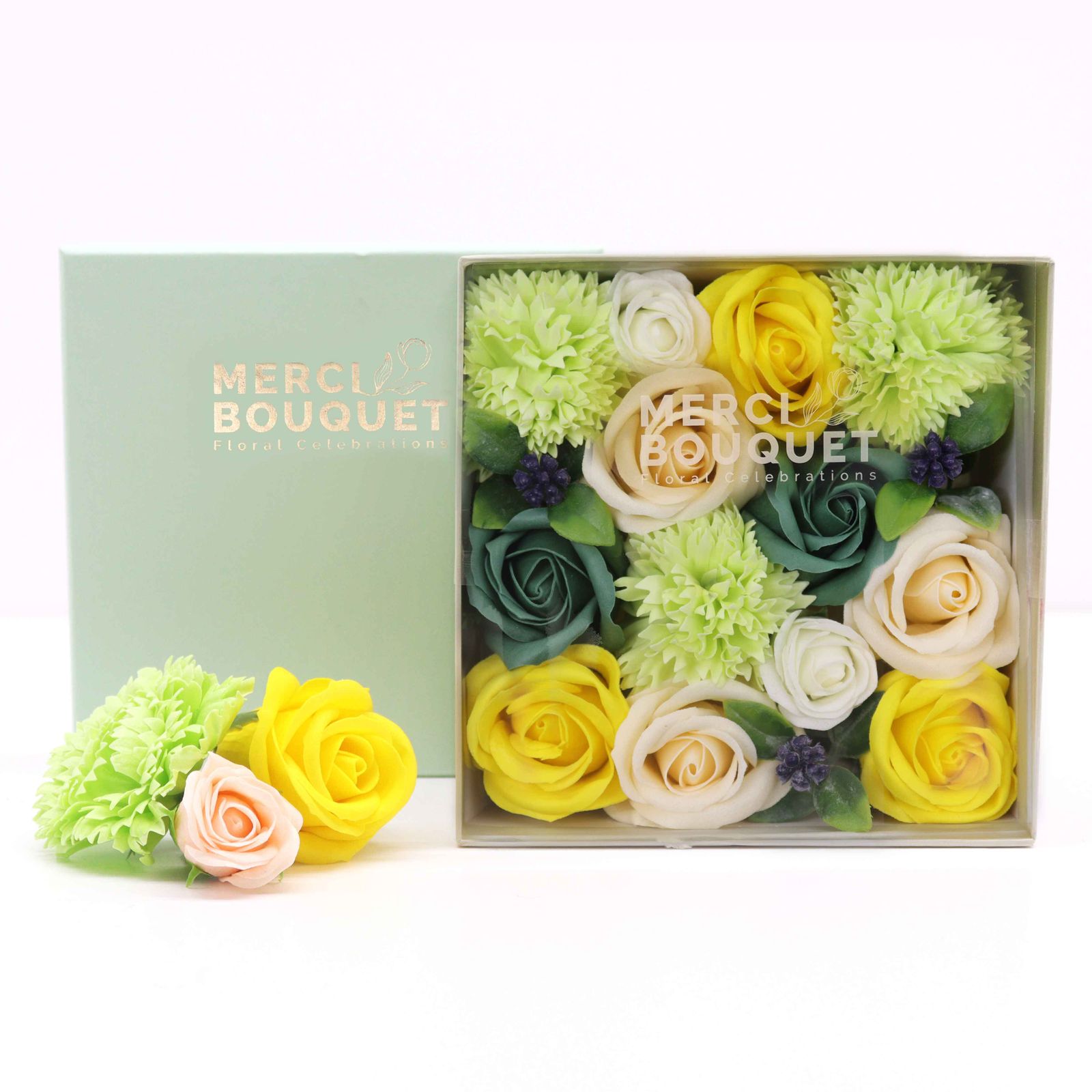 Caja Cuadrada - Celebraciones de Primavera - Amarillo y Verdes - Imagen 4