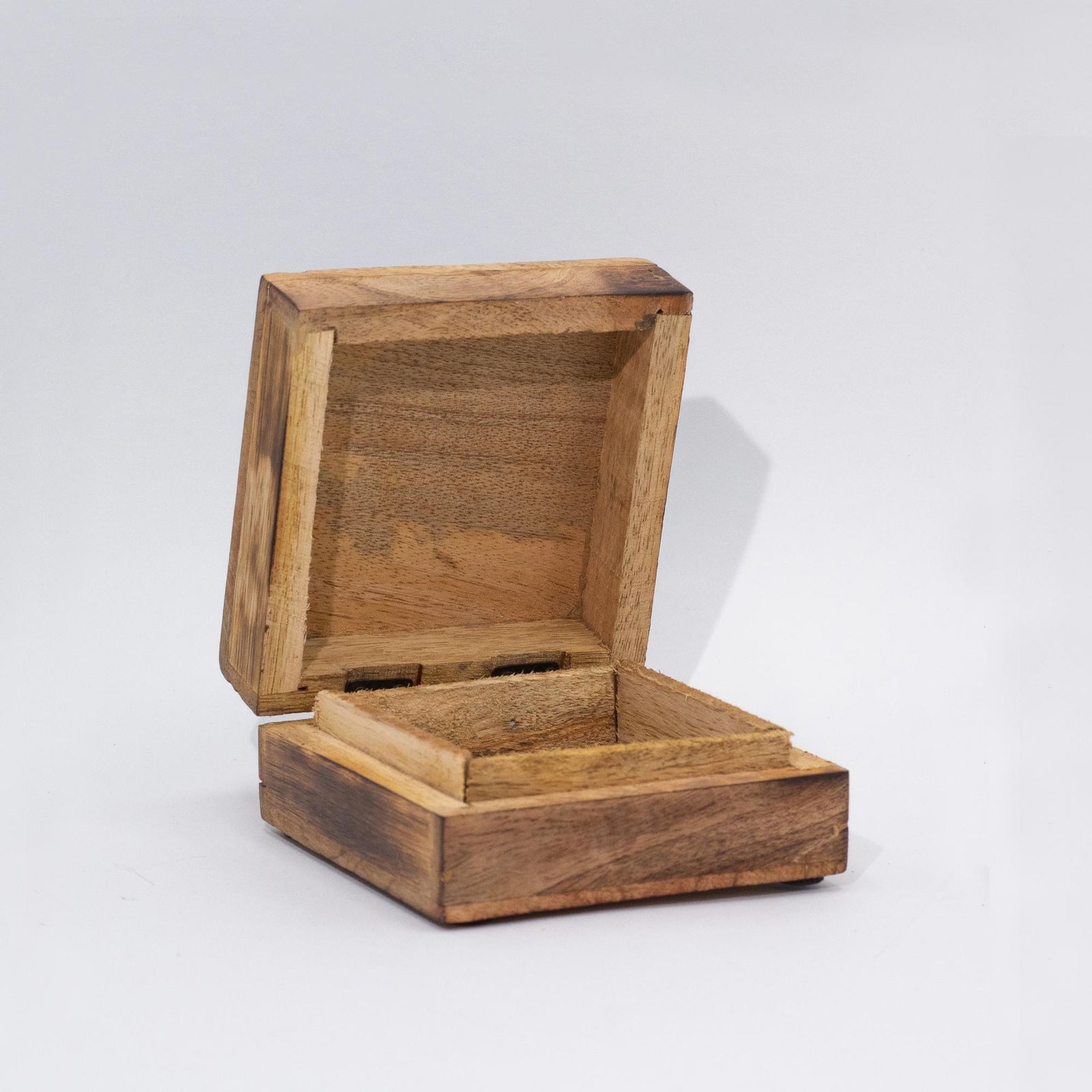 Caja cuadrada esmaltada pequeña 10x10x4.2cm - Seta verde azulado - Imagen 2