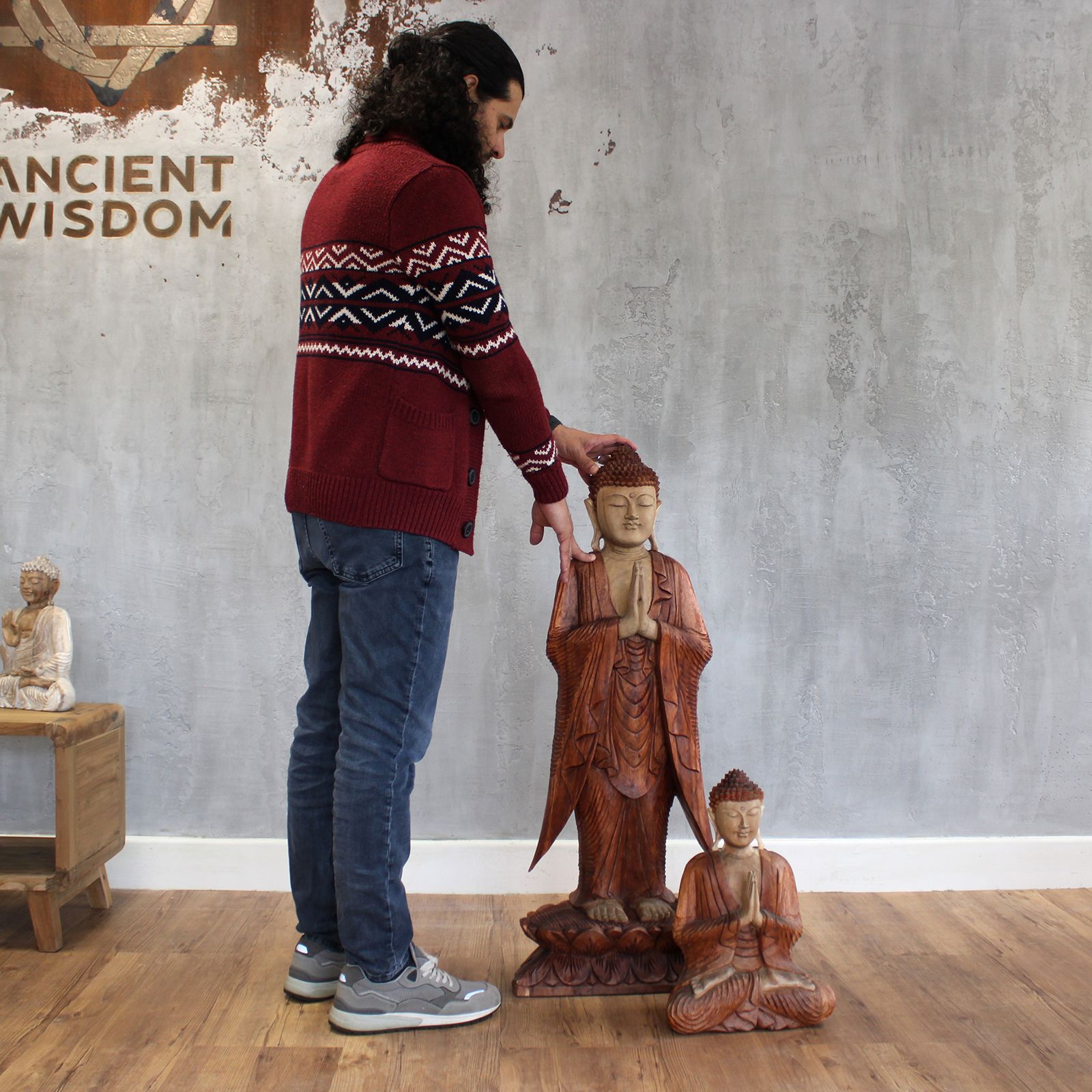 Estatua de Buda en pie - 1 m Bienvenida - Imagen 3