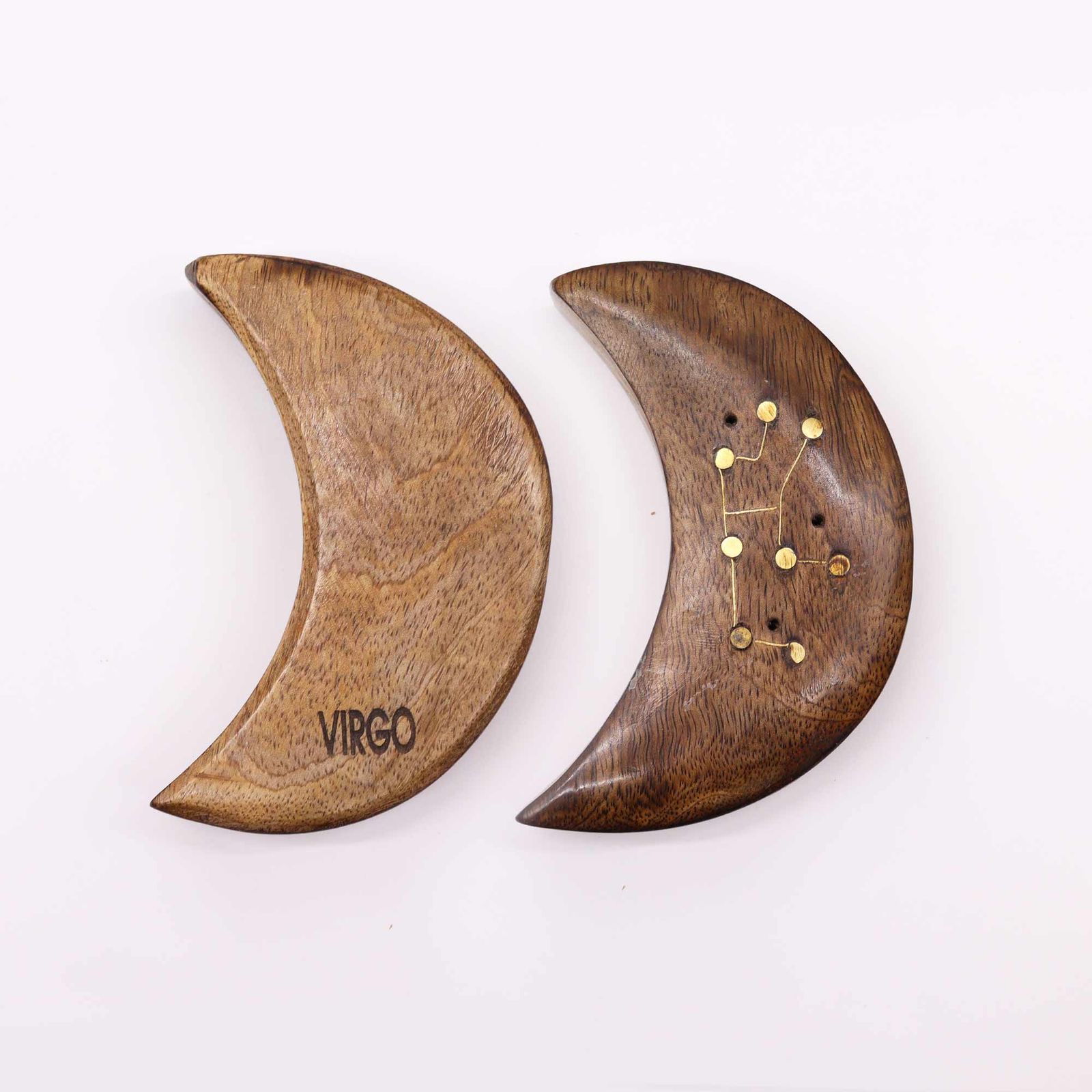 Quemador de incienso con signos del zodíaco de latón grabado - Luna - Imagen 4