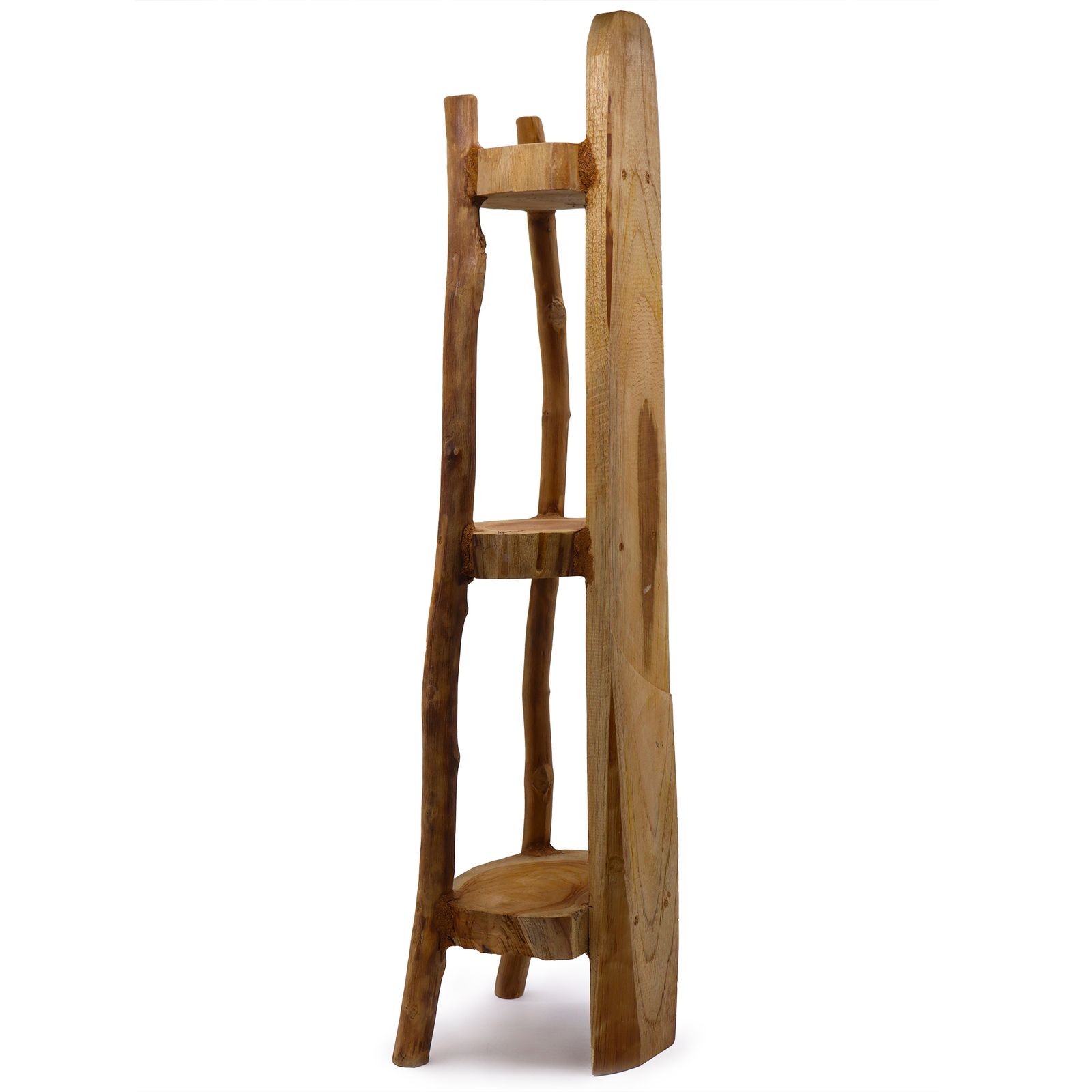 Mueble esquinero 3 estantes en teca natural - 90cm altura - Imagen 3