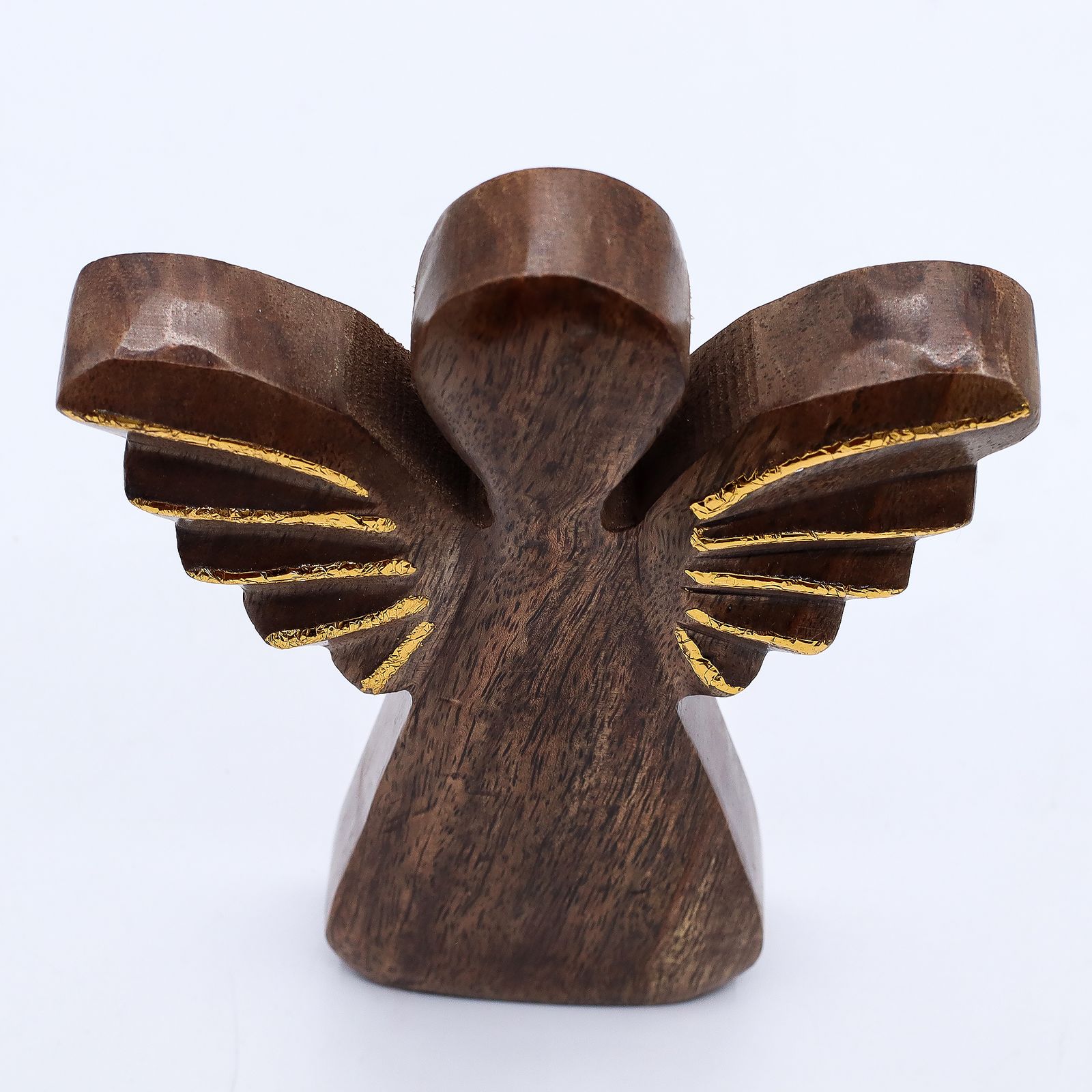 Ángel grande de madera de mango - decoración dorada - Imagen 6