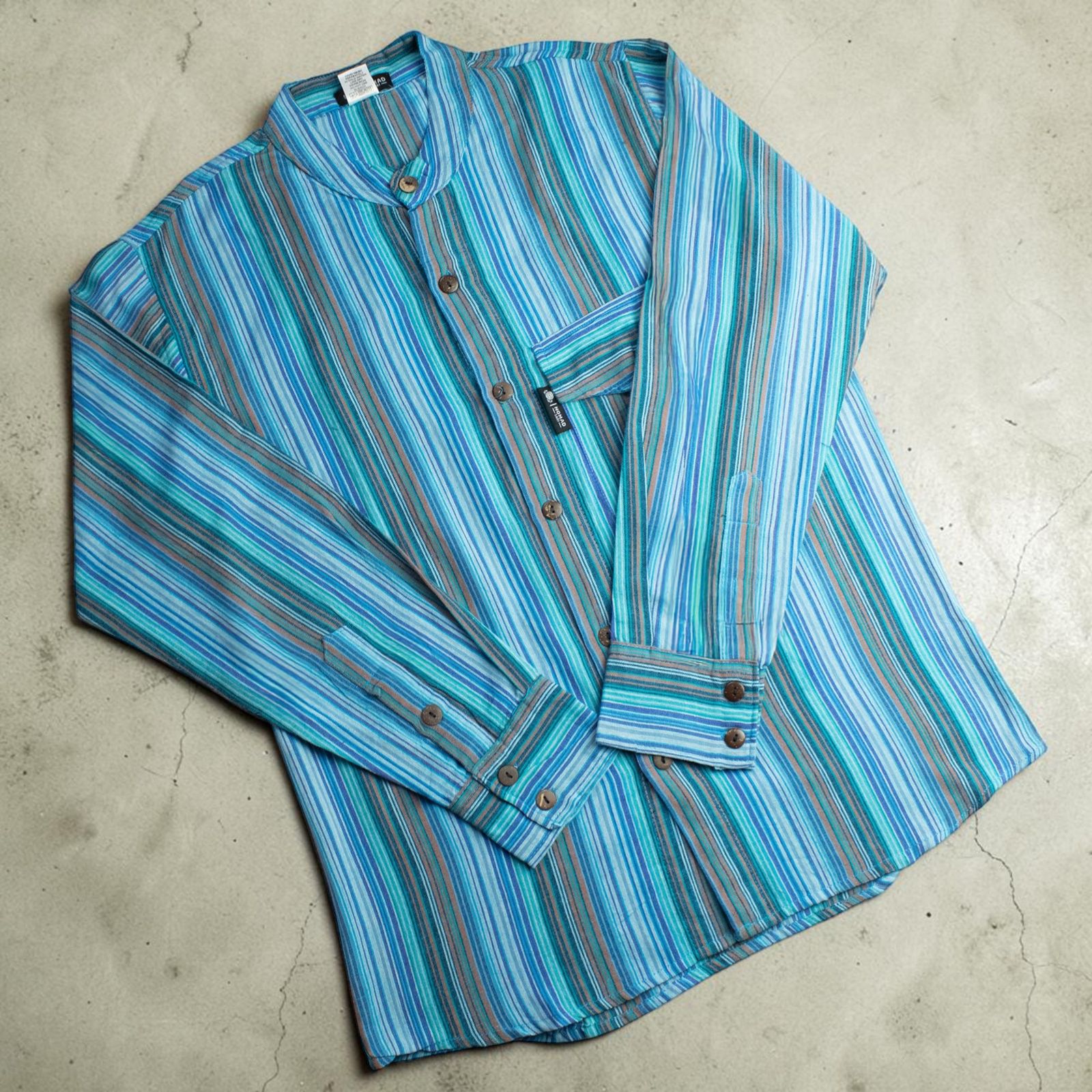 Nomad Sari Grandad Shirt - Turquesa - Mediano - Imagen 5