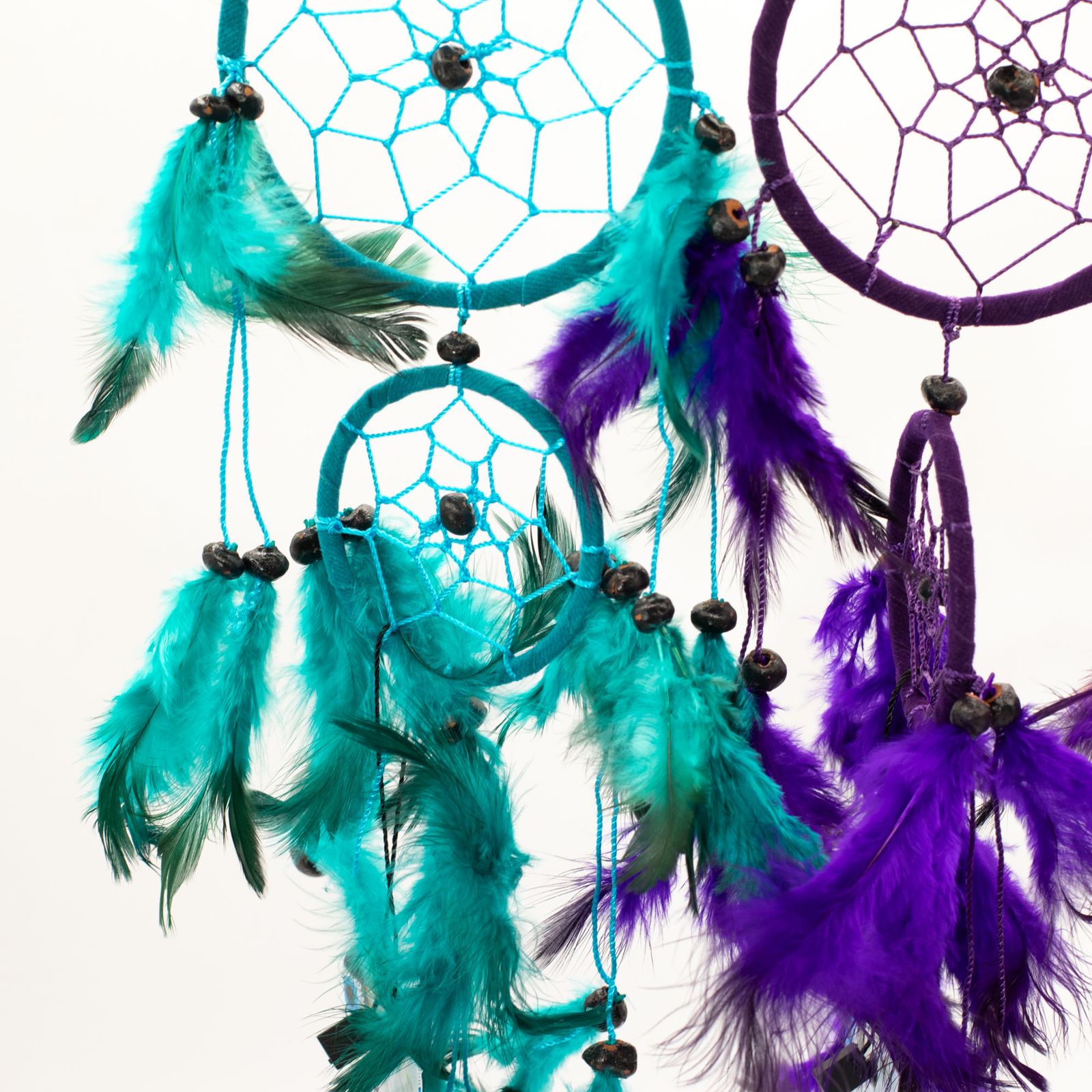 Atrapasueños Bali aro mediano - Turquesa/Rosa/Morado - Imagen 9