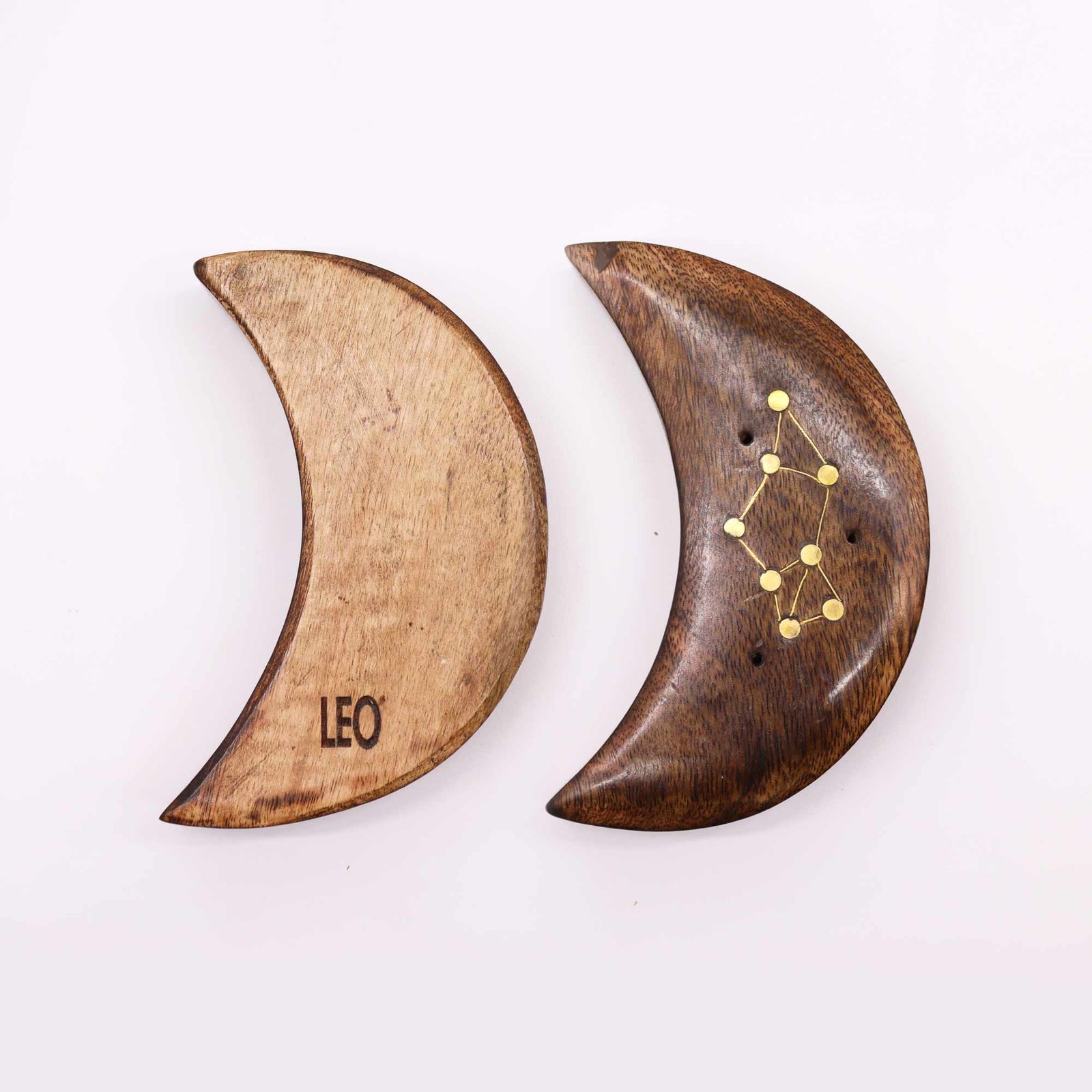 Quemador de incienso con signos del zodíaco de latón grabado - Luna - Imagen 5