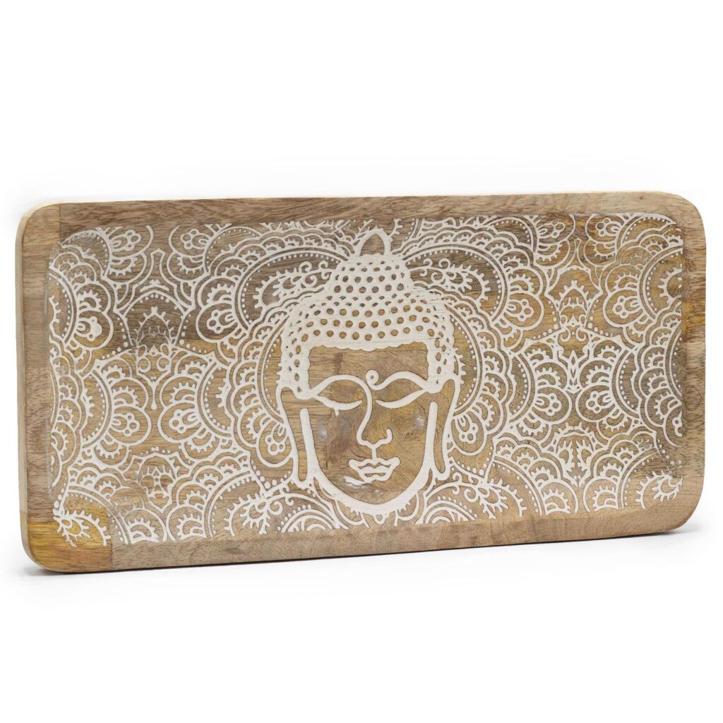 Bandeja Larga 30x15x2,5cm - Cara de Buda Blanco