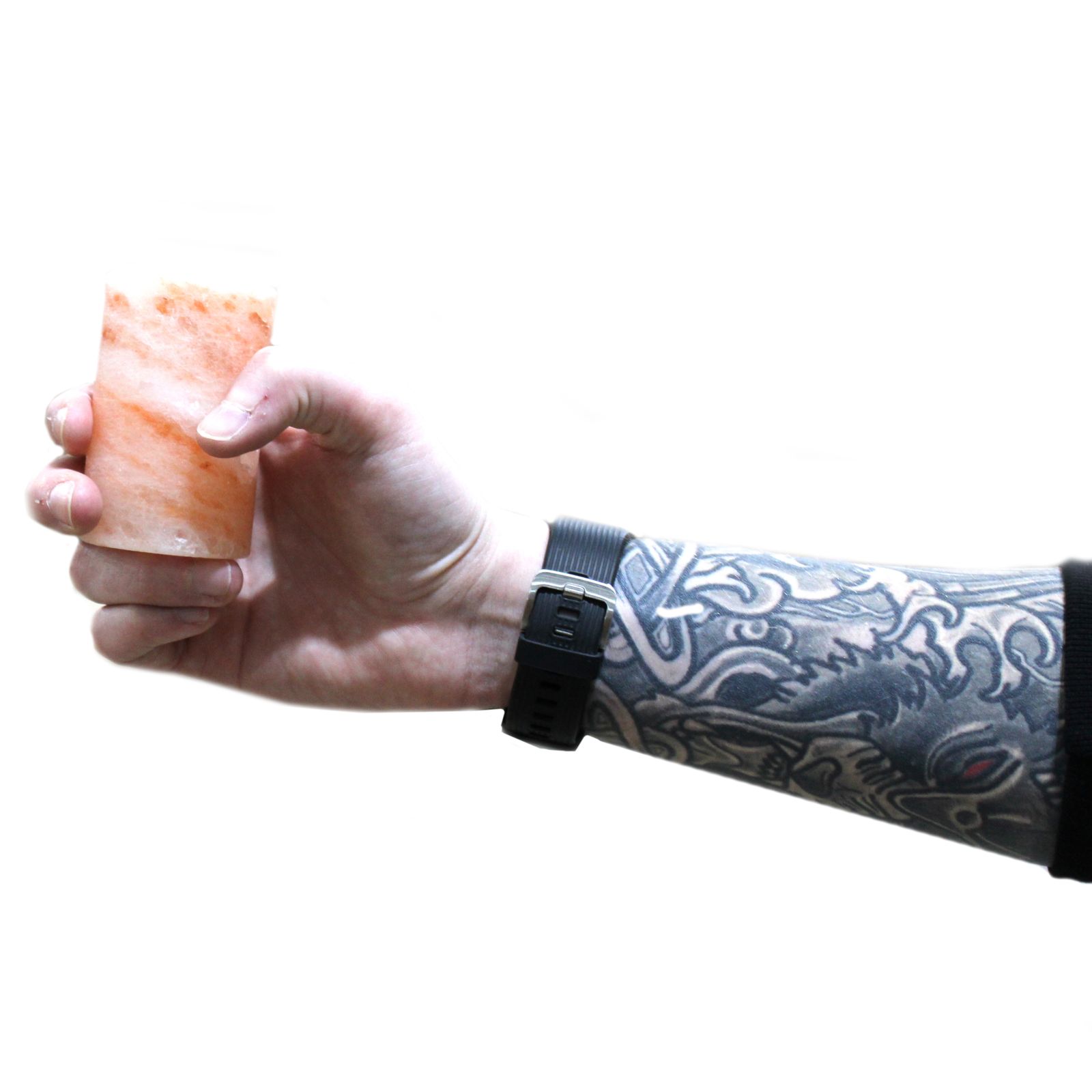 Juego de 4 vasos de chupito de sal del Himalaya y soporte de madera para servir - Imagen 6