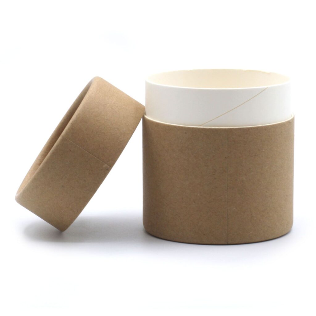 Tubo de cartón kraft marrón Alto: 8,5 cm x Fondo: 7,5 cm