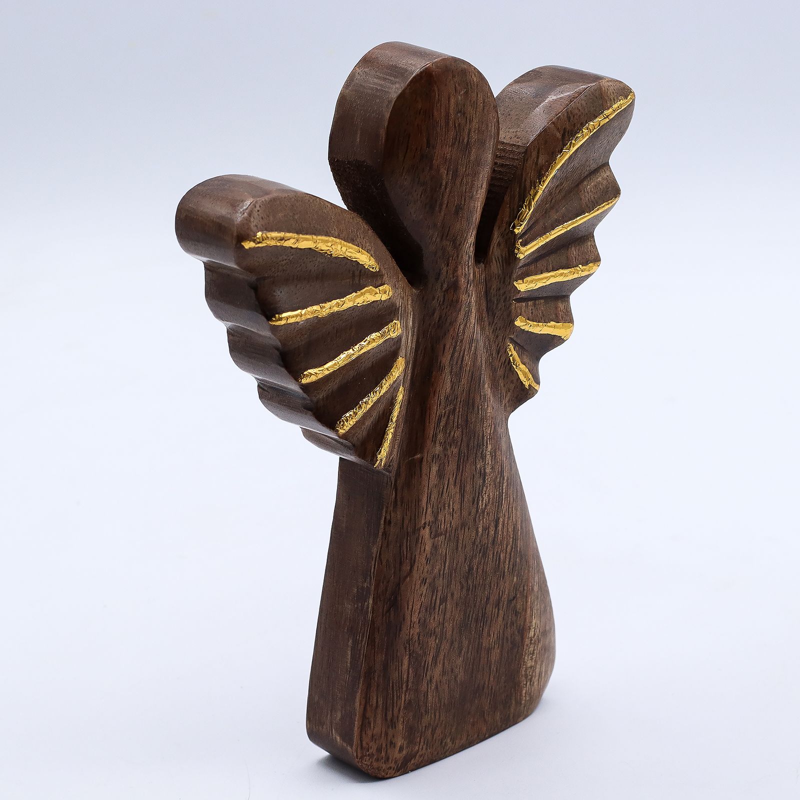 Ángel grande de madera de mango - decoración dorada - Imagen 2