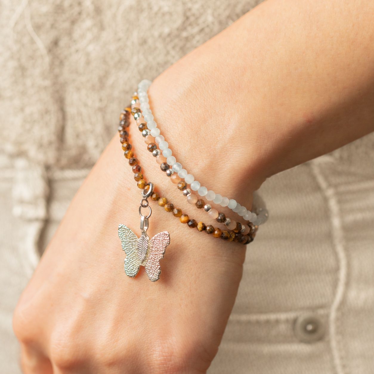 Conjunto de pulseras de gemas Espíritu de ninfa - Atardecer en el mar - Imagen 8