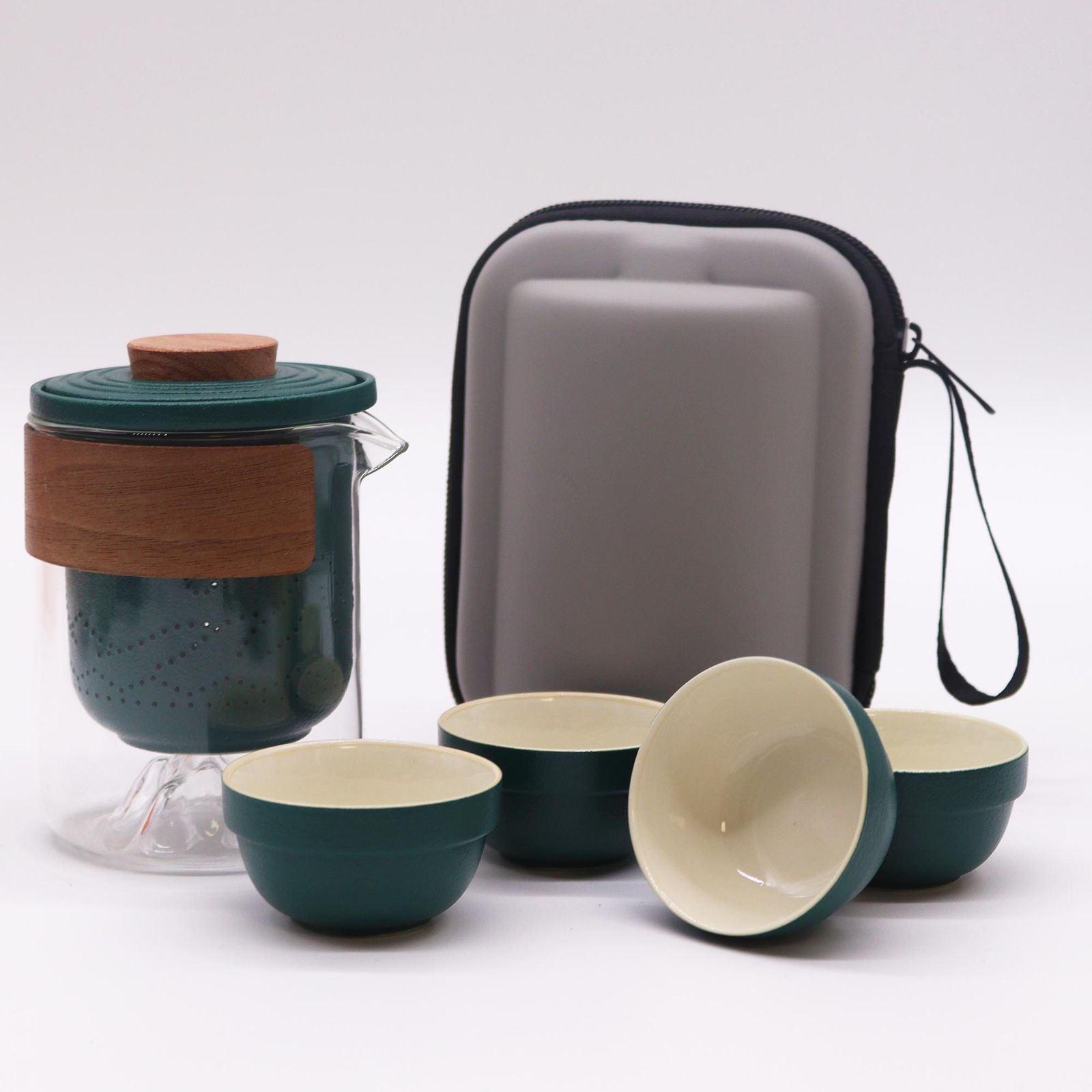 Set de Tetera - Viaje Montaña -Tetera & Cuatro Tazas & Estuche de viaje - Imagen 5
