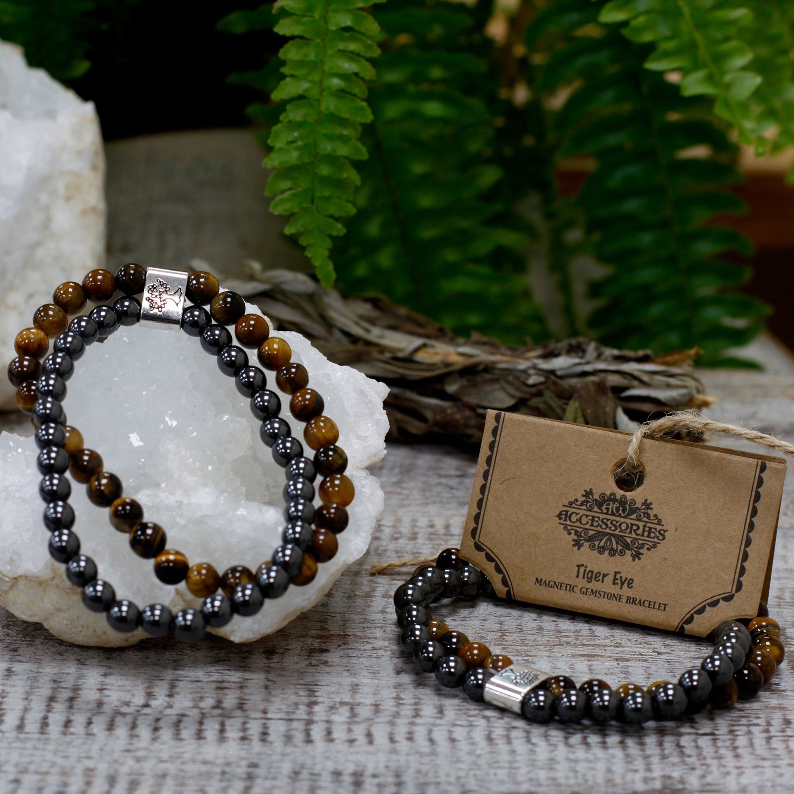 Pulsera de Piedras Preciosas Magnéticas - Ojo de Tigre - Imagen 2