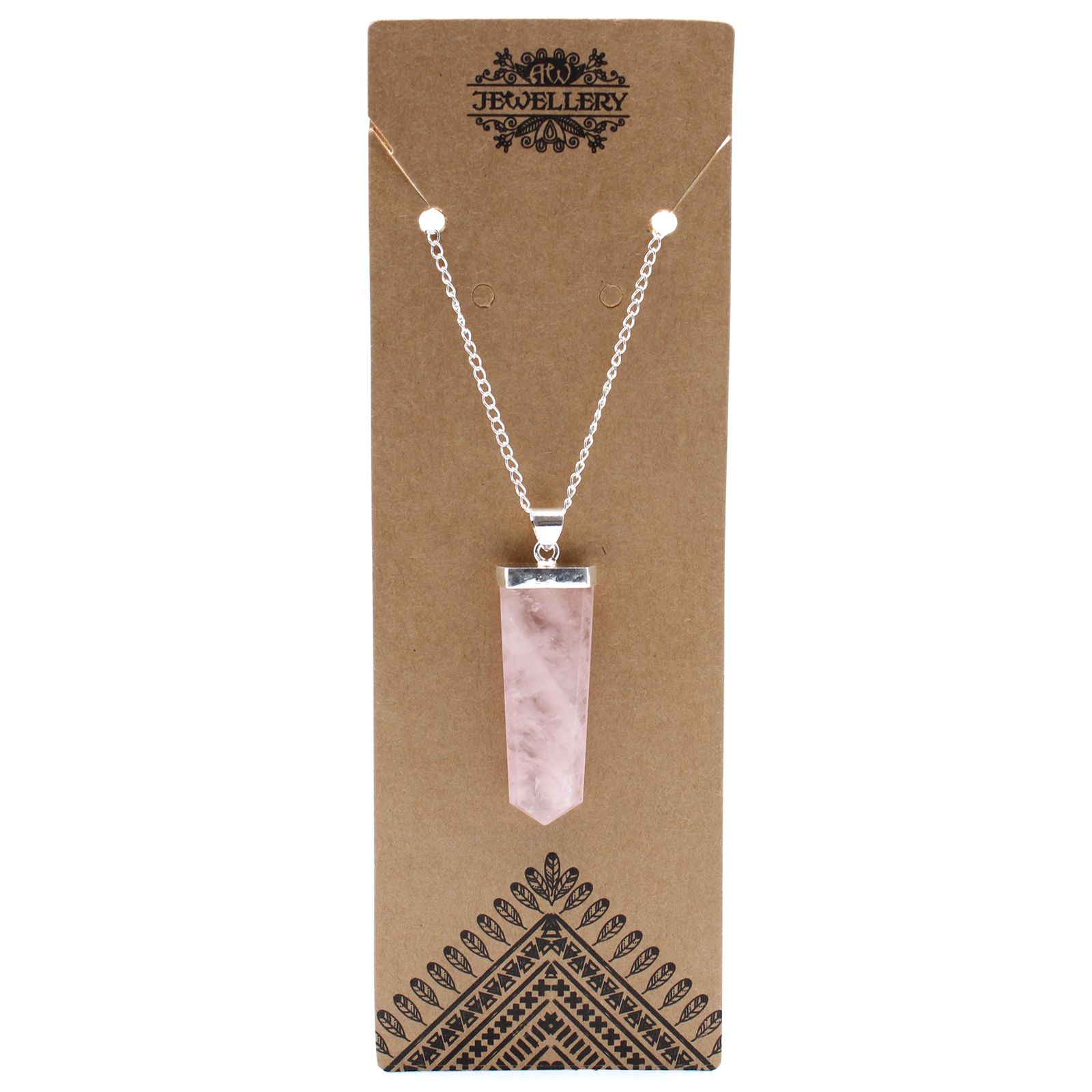 Colgante Plano de Piedras Preciosas - Cuarzo Rosa - Imagen 2