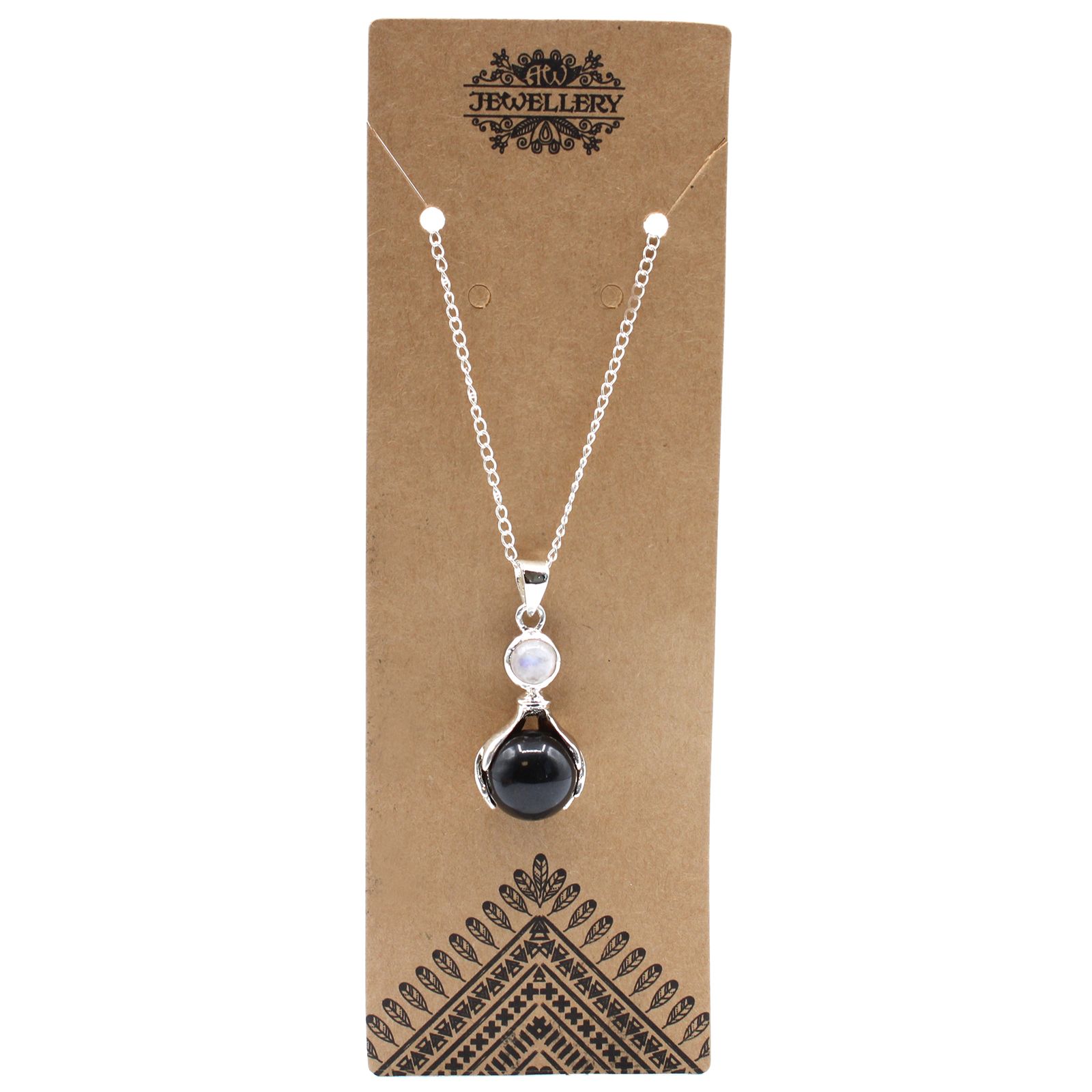 Colgante de Manos Curativas de Piedras Preciosas - Ágata Negra - Imagen 2