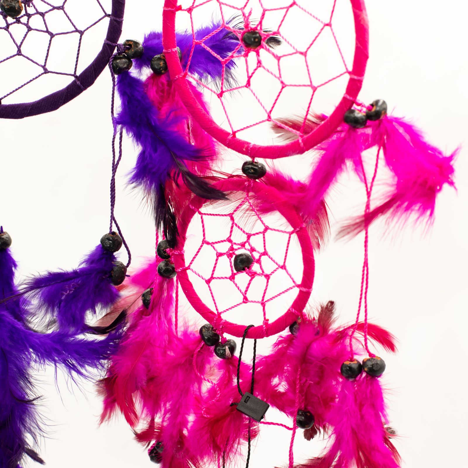 Atrapasueños Bali aro mediano - Turquesa/Rosa/Morado - Imagen 3