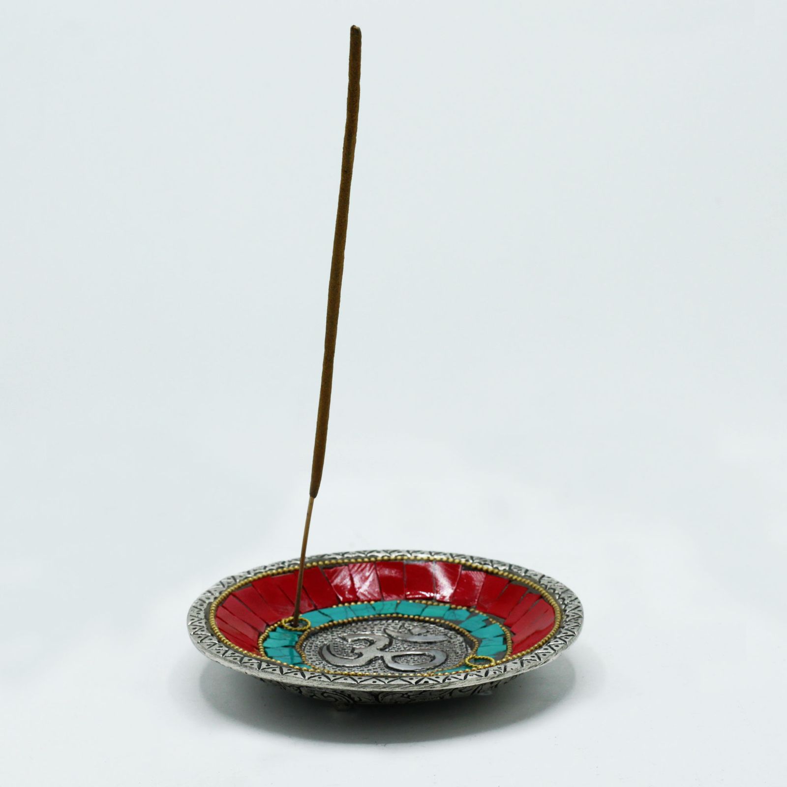 Plato Om Decoración Tibetana Portaconos y Varillas - Imagen 2