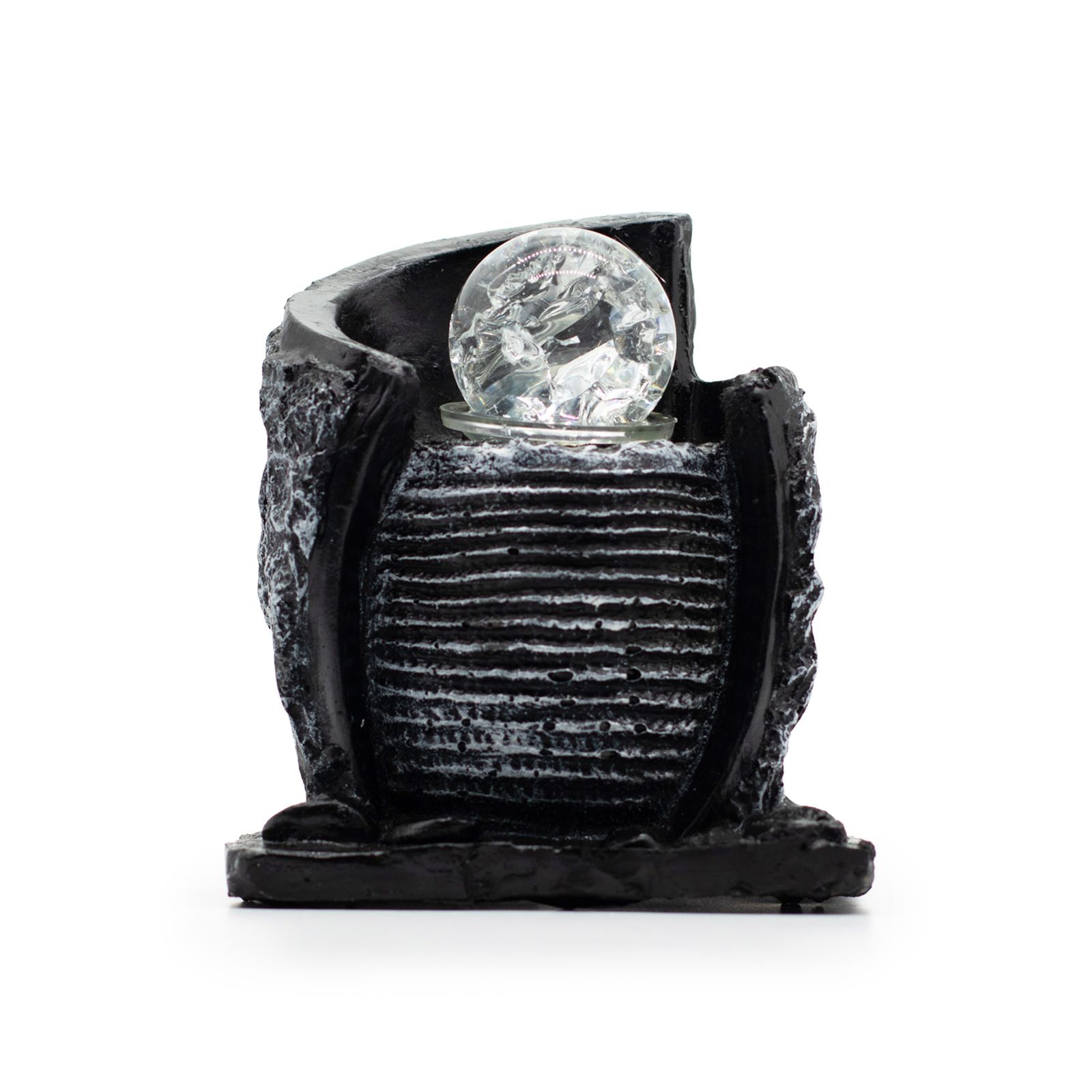 Fuente decorativa de agua de mesa -15x13x20 cm - Recipiente de agua y bola de cristal