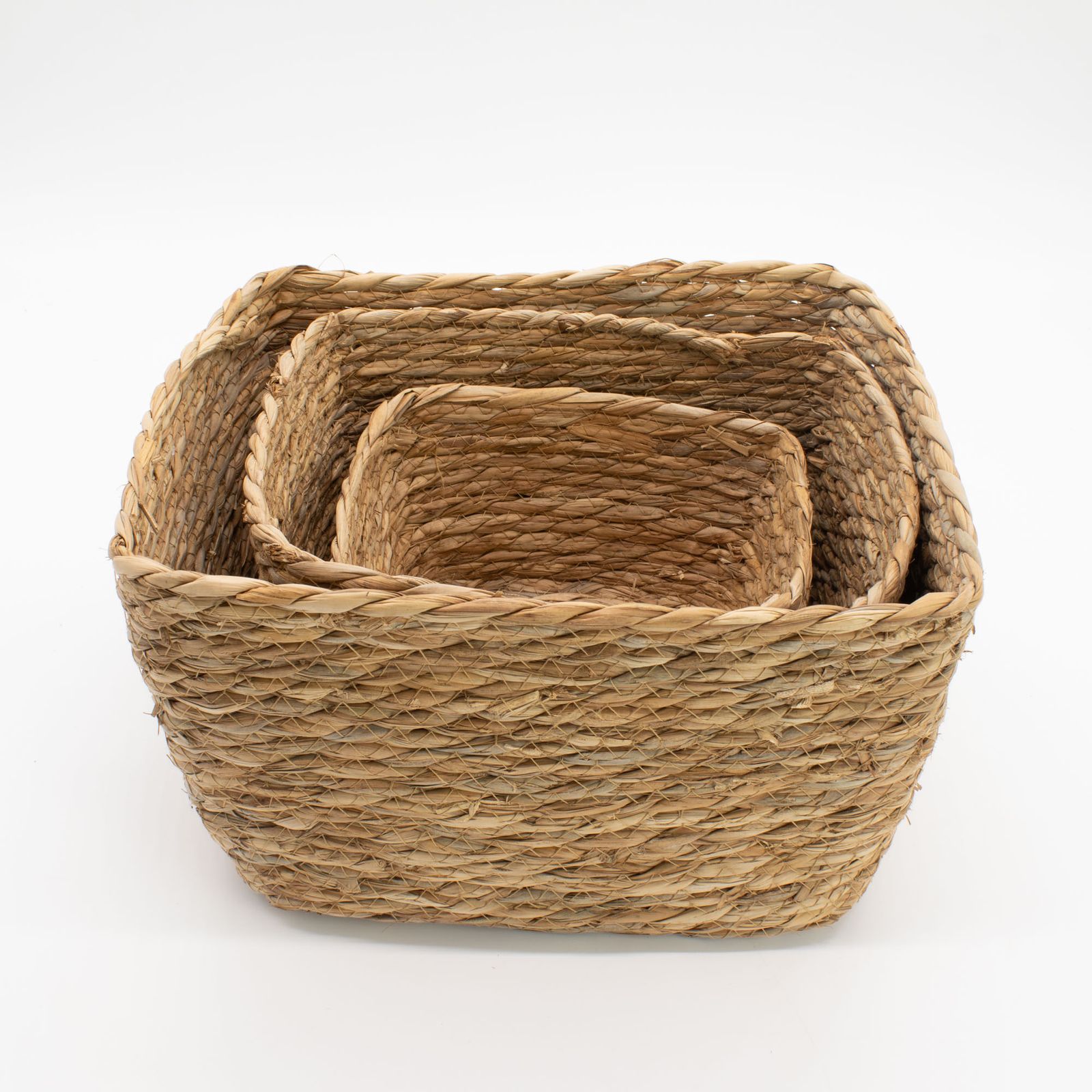 Cestas cuadradas de hierba marina - Natural - Juego de 3 - Imagen 2