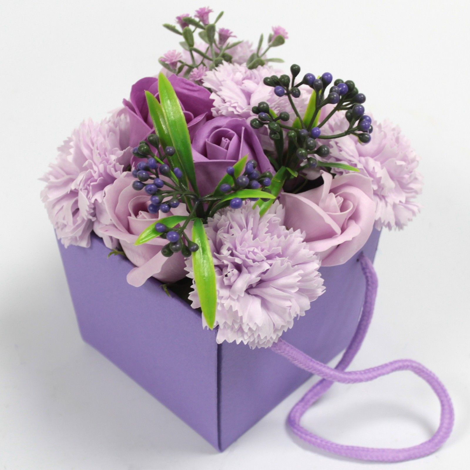 Bouquet Flores Jabón-Rosas y Morado - Imagen 2