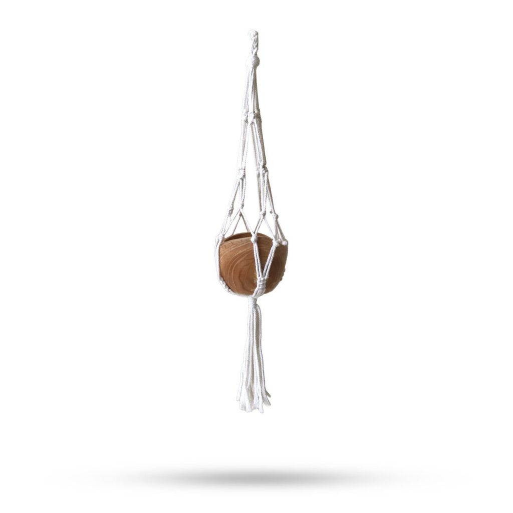 Macrame Porta Macetas Clásico- Natural Lrg pot